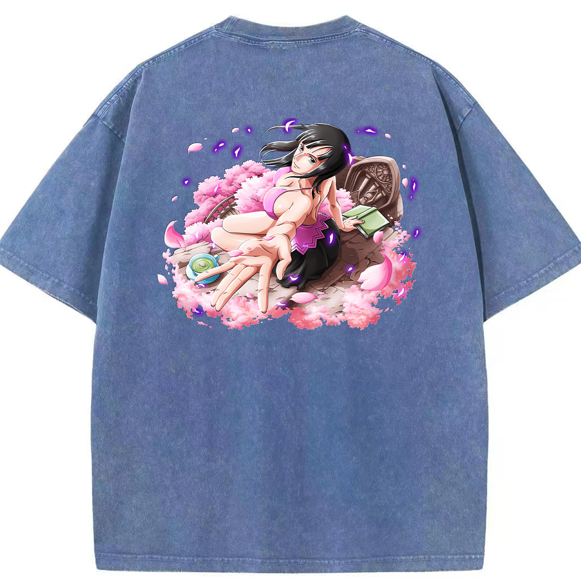 ワンピース ニコ・ロビン ONE PIECE Nico Robin 綿100% ヴィンテージ風 半袖Tシャツ（背面プリント）