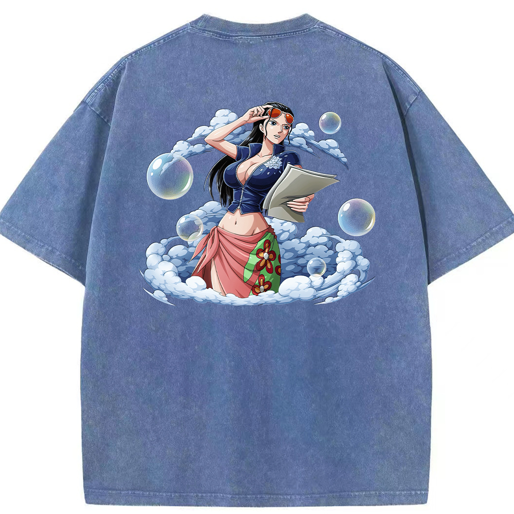 ワンピース ニコ・ロビン ONE PIECE Nico Robin 綿100% ヴィンテージ風 半袖Tシャツ（背面プリント）