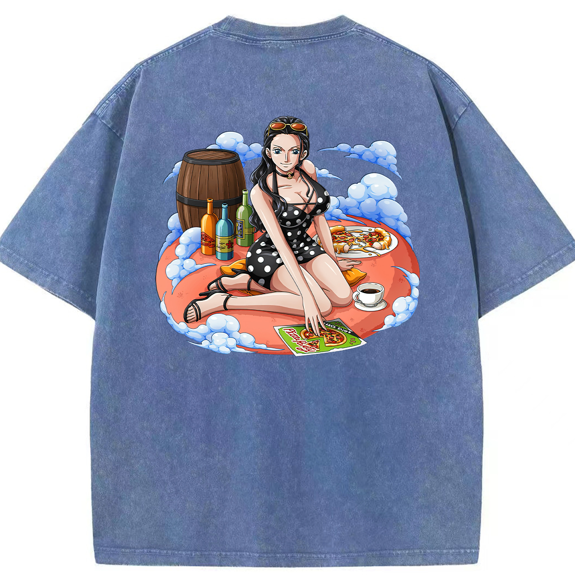 ワンピース ニコ・ロビン ONE PIECE Nico Robin 綿100% ヴィンテージ風 半袖Tシャツ（背面プリント）