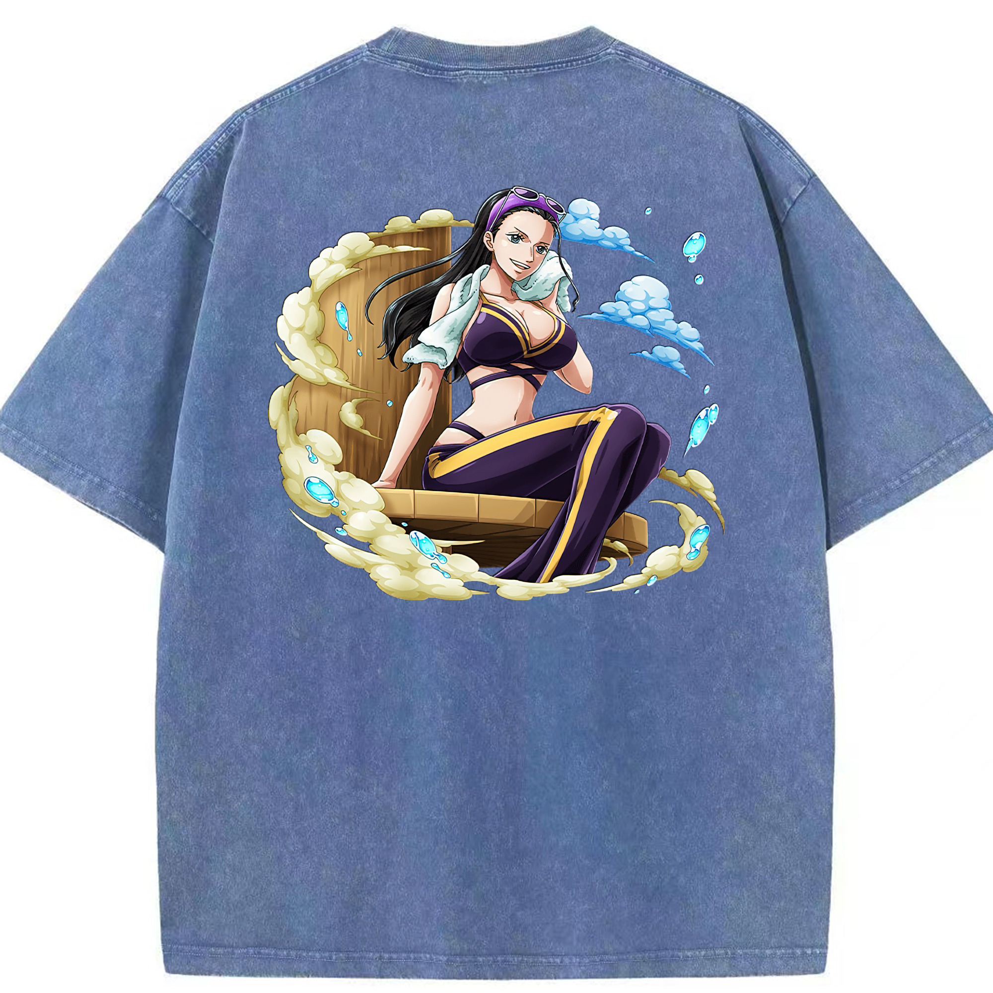 ワンピース ニコ・ロビン ONE PIECE Nico Robin 綿100% ヴィンテージ風 半袖Tシャツ（背面プリント）