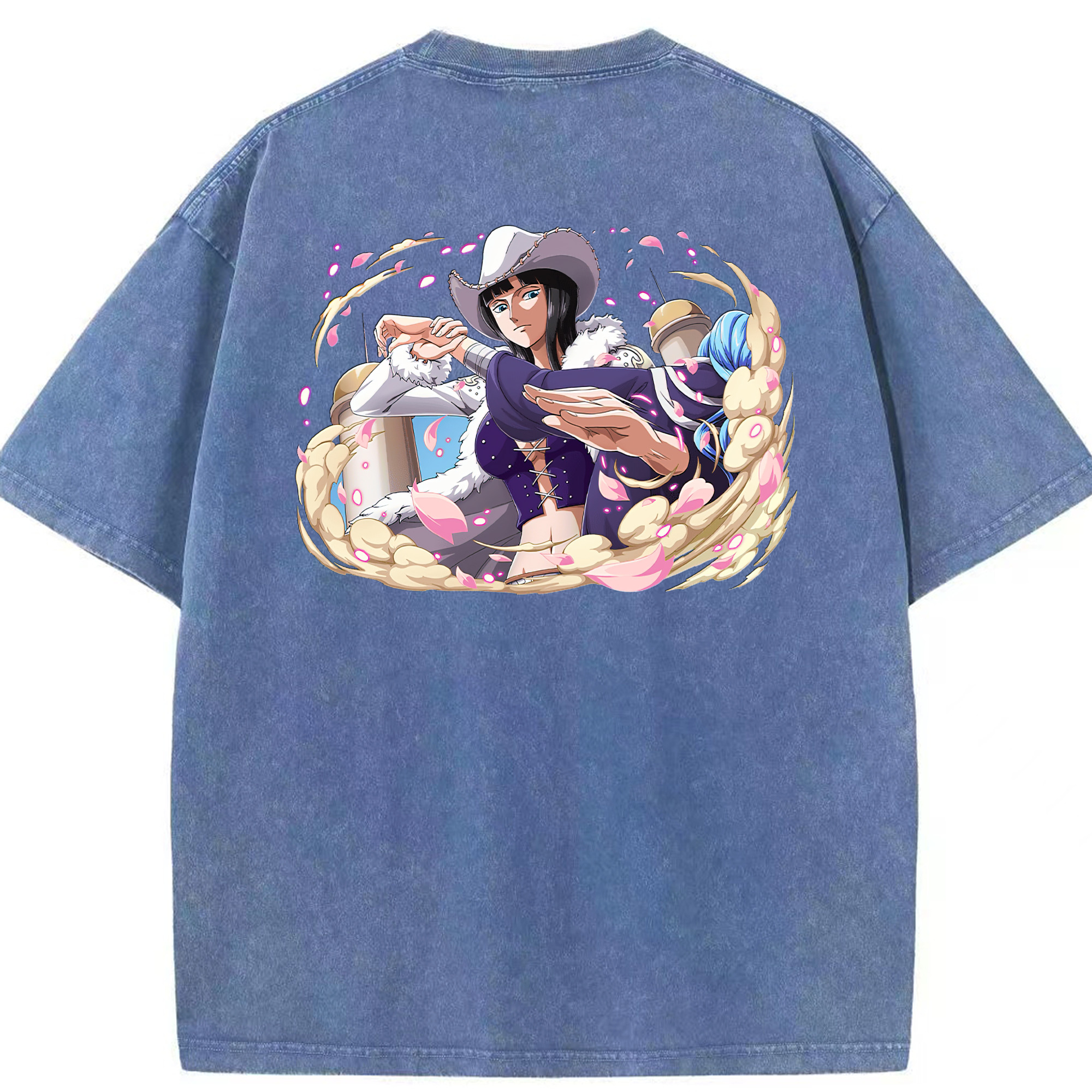 ワンピース ニコ・ロビン ONE PIECE Nico Robin 綿100% ヴィンテージ風 半袖Tシャツ（背面プリント）