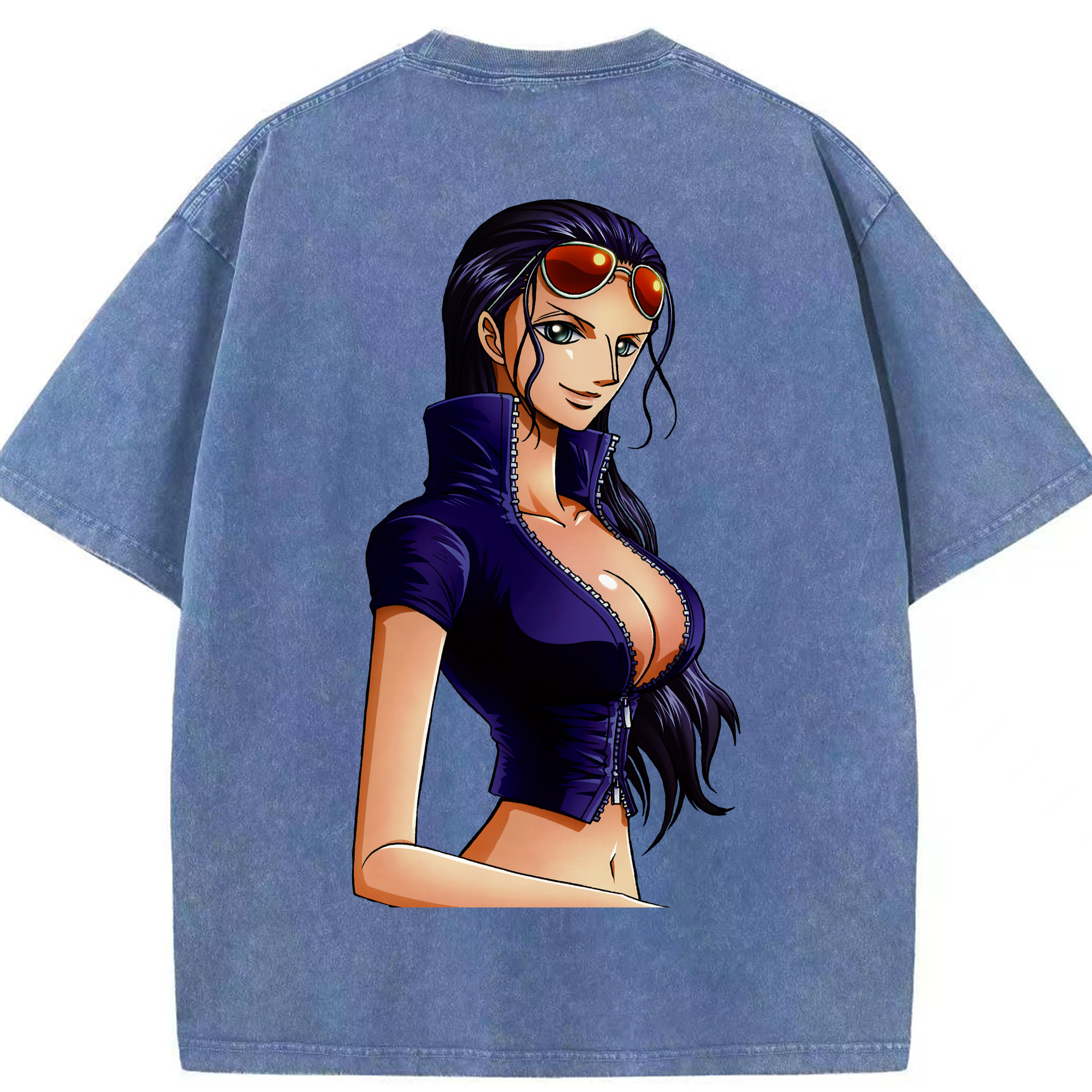 ワンピース ニコ・ロビン ONE PIECE Nico Robin 綿100% ヴィンテージ風 半袖Tシャツ（背面プリント）