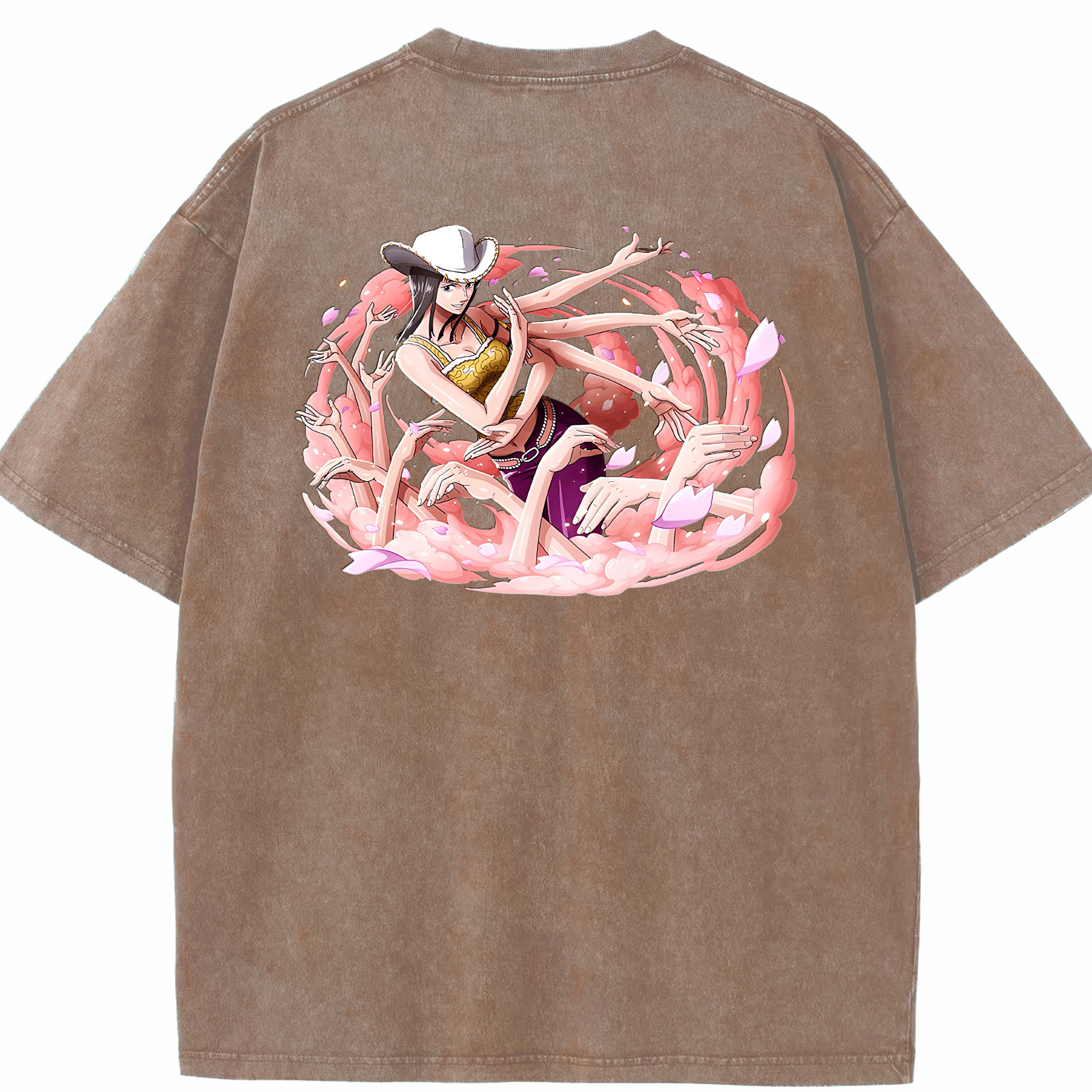 ワンピース ニコ・ロビン ONE PIECE Nico Robin 綿100% ヴィンテージ風 半袖Tシャツ（背面プリント）