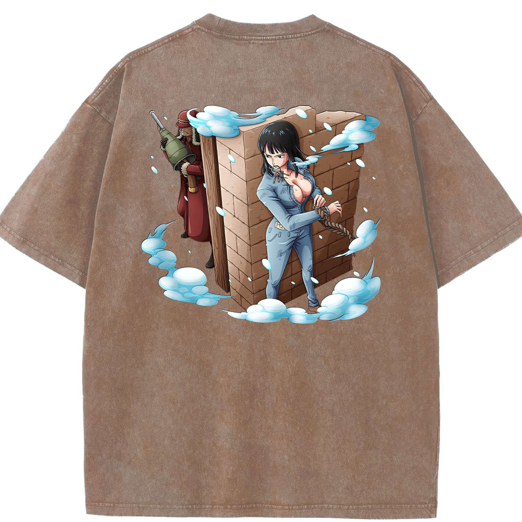 ワンピース ニコ・ロビン ONE PIECE Nico Robin 綿100% ヴィンテージ風 半袖Tシャツ（背面プリント）