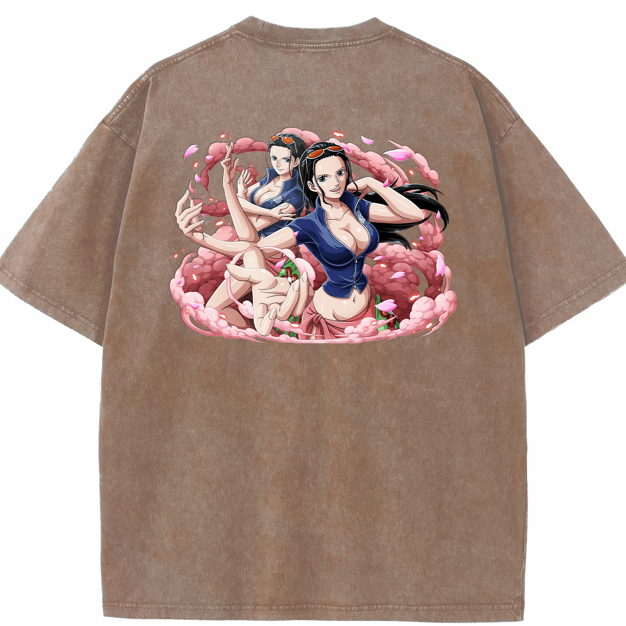 ワンピース ニコ・ロビン ONE PIECE Nico Robin 綿100% ヴィンテージ風 半袖Tシャツ（背面プリント）
