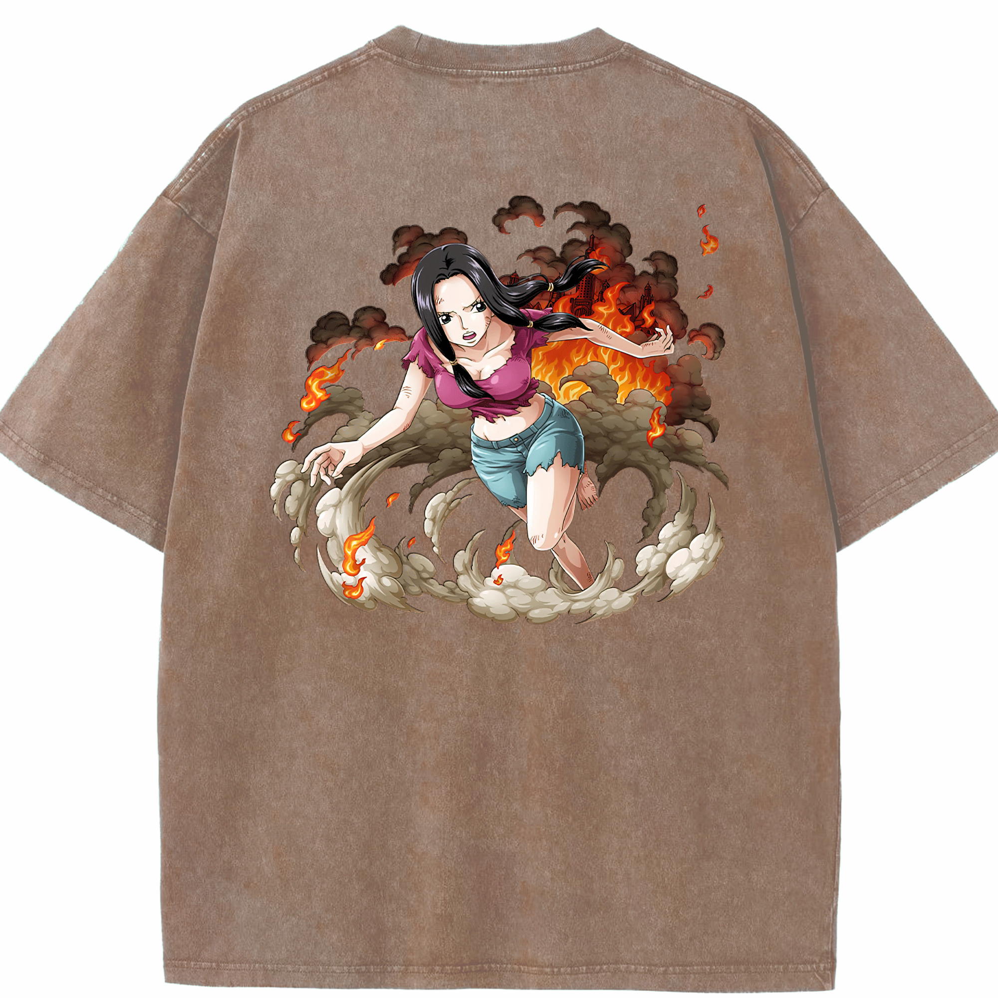 ワンピース ニコ・ロビン ONE PIECE Nico Robin 綿100% ヴィンテージ風 半袖Tシャツ（背面プリント）