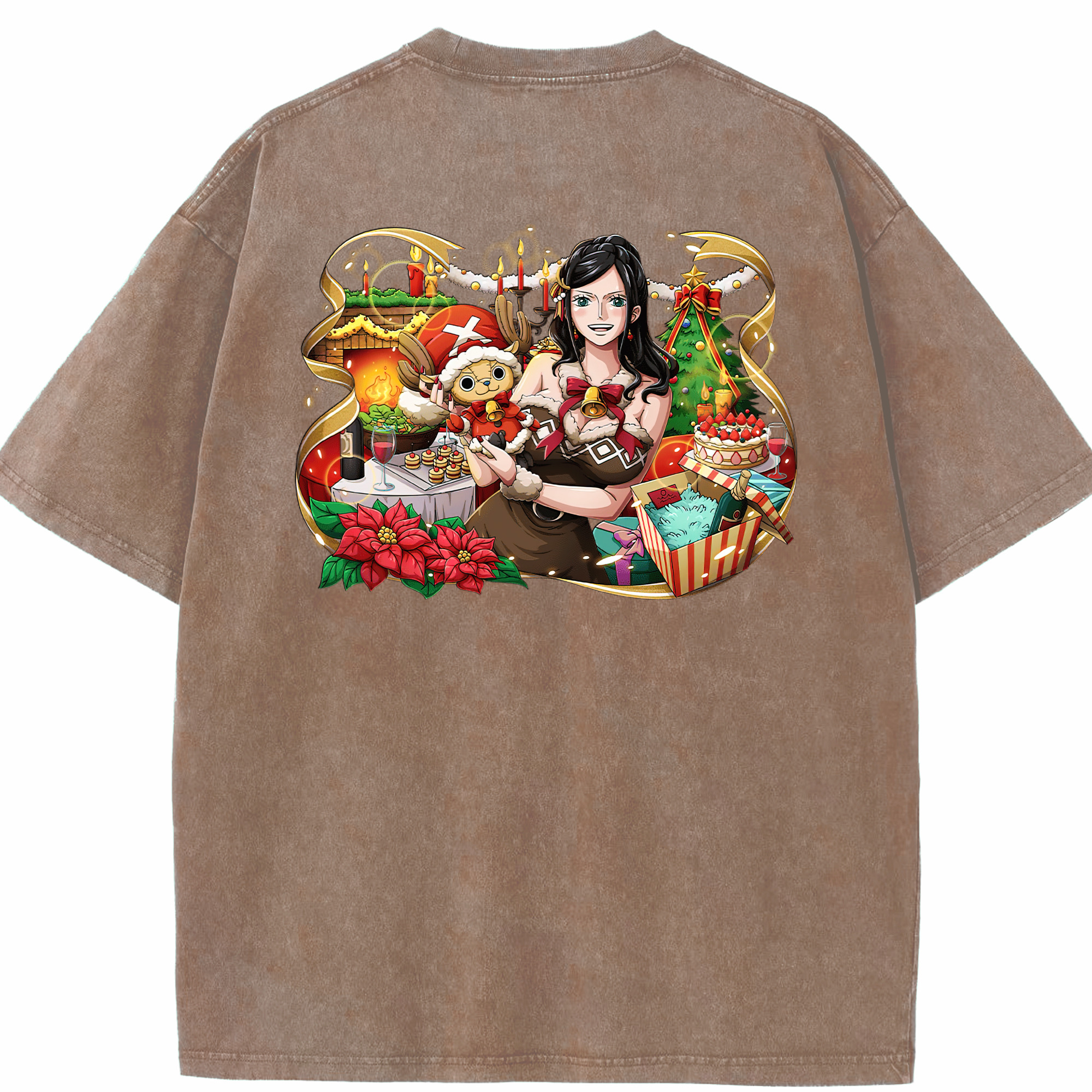 ワンピース ニコ・ロビン ONE PIECE Nico Robin 綿100% ヴィンテージ風 半袖Tシャツ（背面プリント）