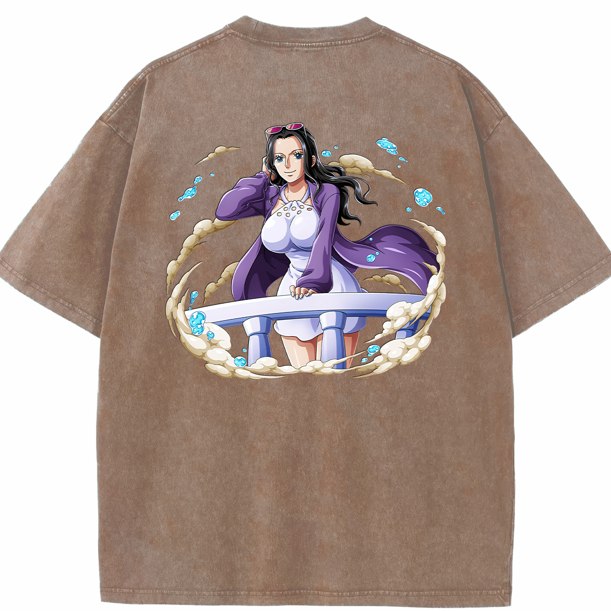 ワンピース ニコ・ロビン ONE PIECE Nico Robin 綿100% ヴィンテージ風 半袖Tシャツ（背面プリント）