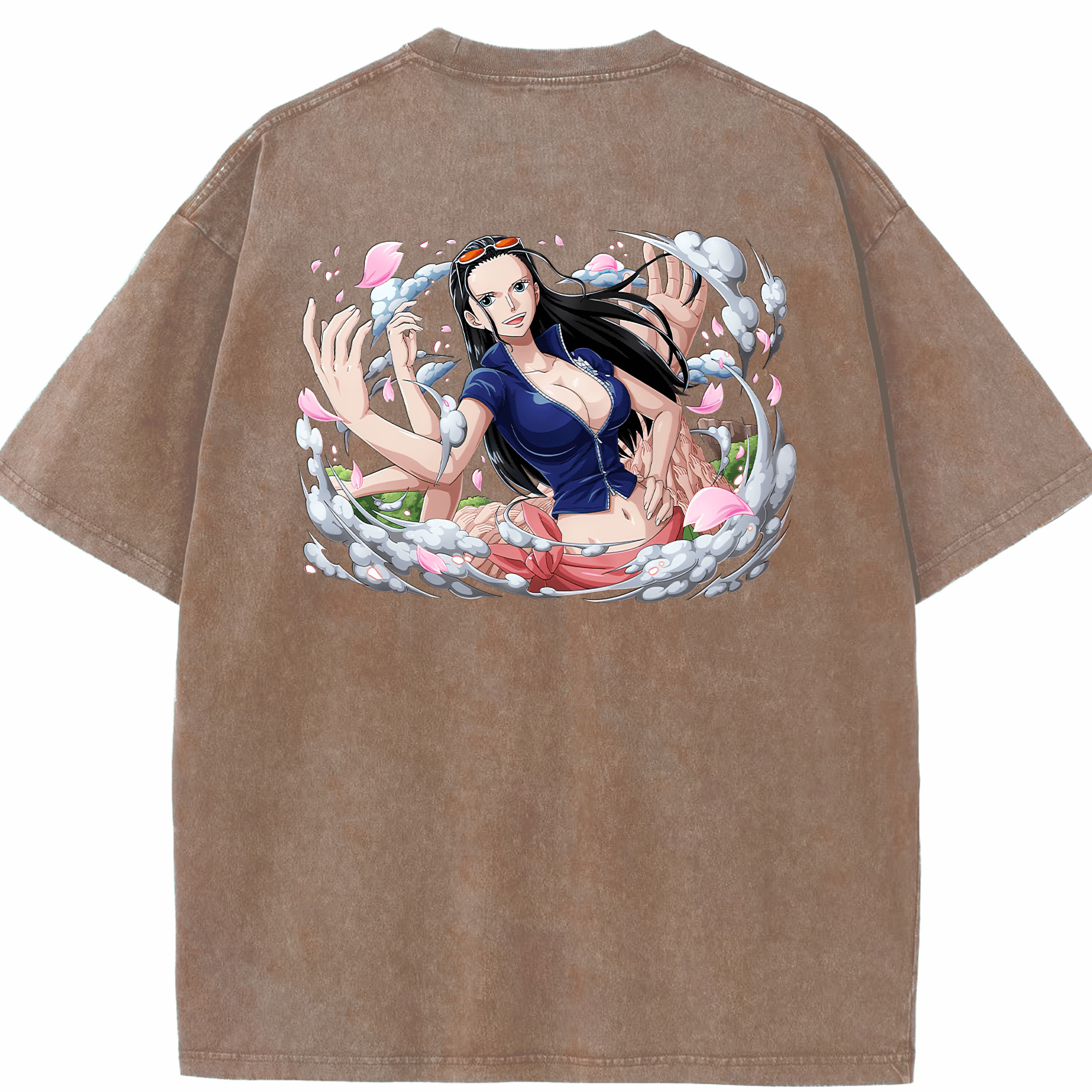ワンピース ニコ・ロビン ONE PIECE Nico Robin 綿100% ヴィンテージ風 半袖Tシャツ（背面プリント）