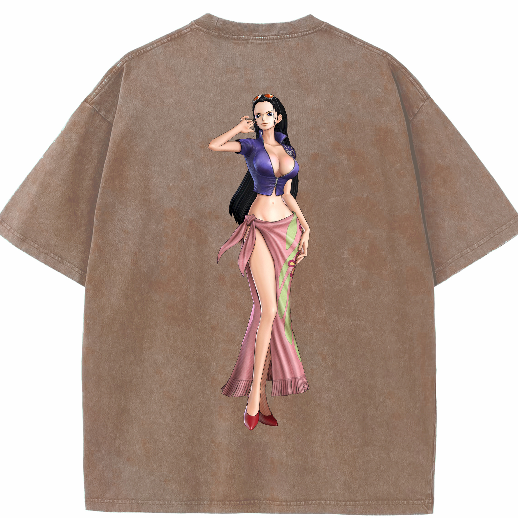 ワンピース ニコ・ロビン ONE PIECE Nico Robin 綿100% ヴィンテージ風 半袖Tシャツ（背面プリント）