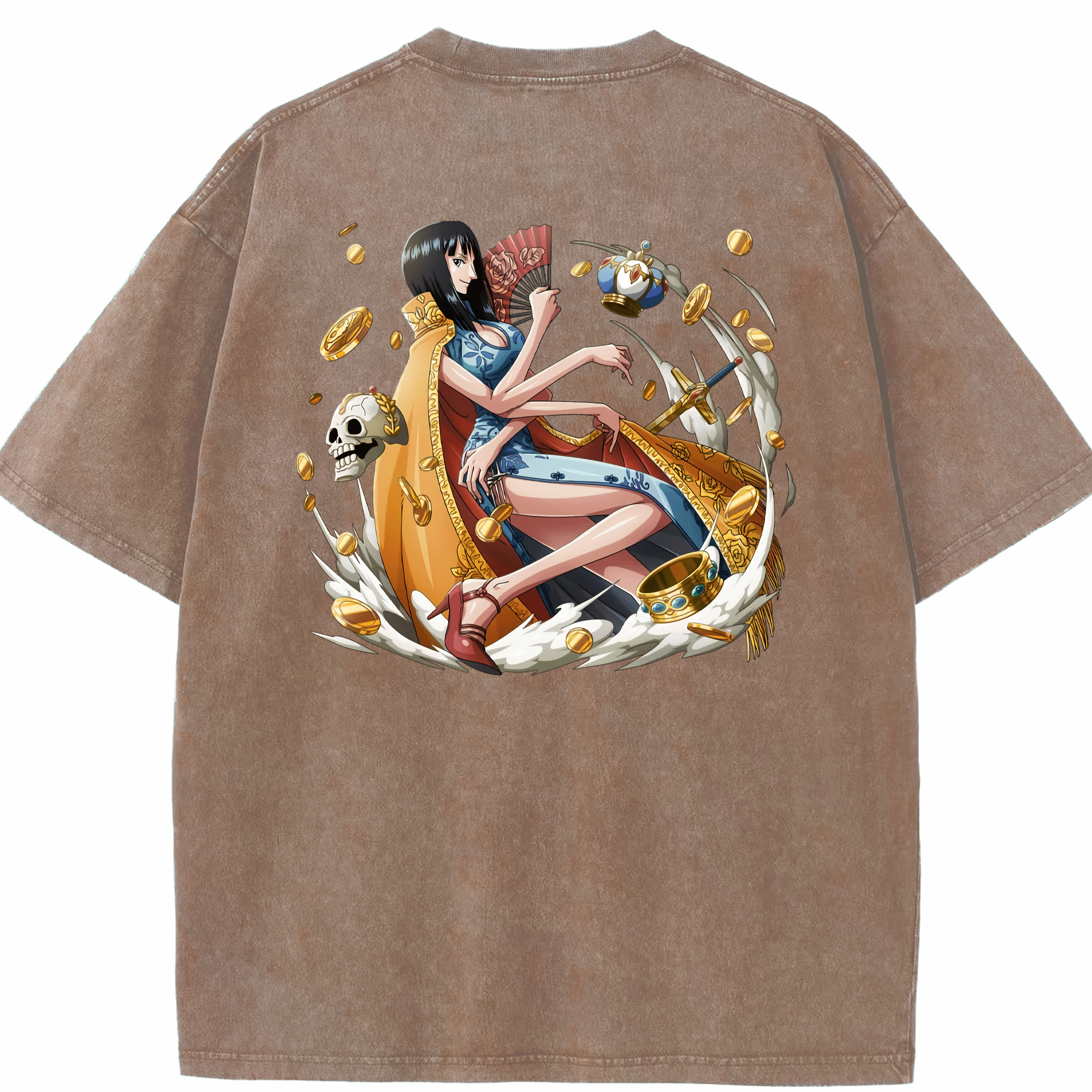 ワンピース ニコ・ロビン ONE PIECE Nico Robin 綿100% ヴィンテージ風 半袖Tシャツ（背面プリント）