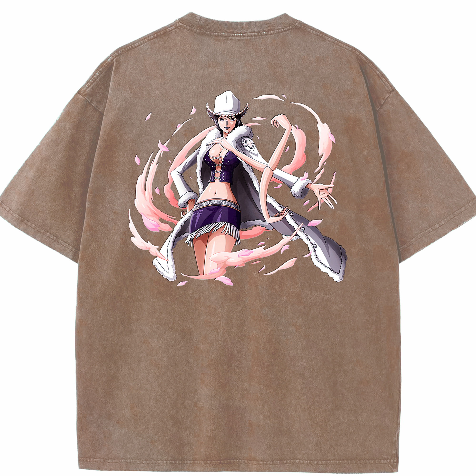 ワンピース ニコ・ロビン ONE PIECE Nico Robin 綿100% ヴィンテージ風 半袖Tシャツ（背面プリント）