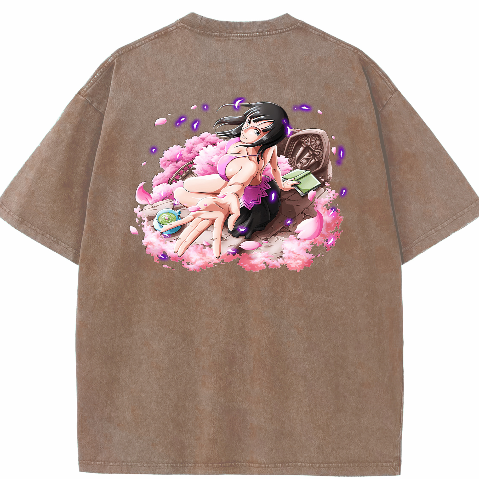 ワンピース ニコ・ロビン ONE PIECE Nico Robin 綿100% ヴィンテージ風 半袖Tシャツ（背面プリント）