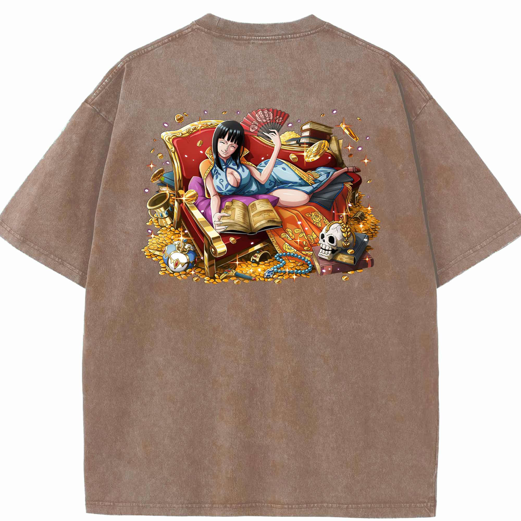ワンピース ニコ・ロビン ONE PIECE Nico Robin 綿100% ヴィンテージ風 半袖Tシャツ（背面プリント）