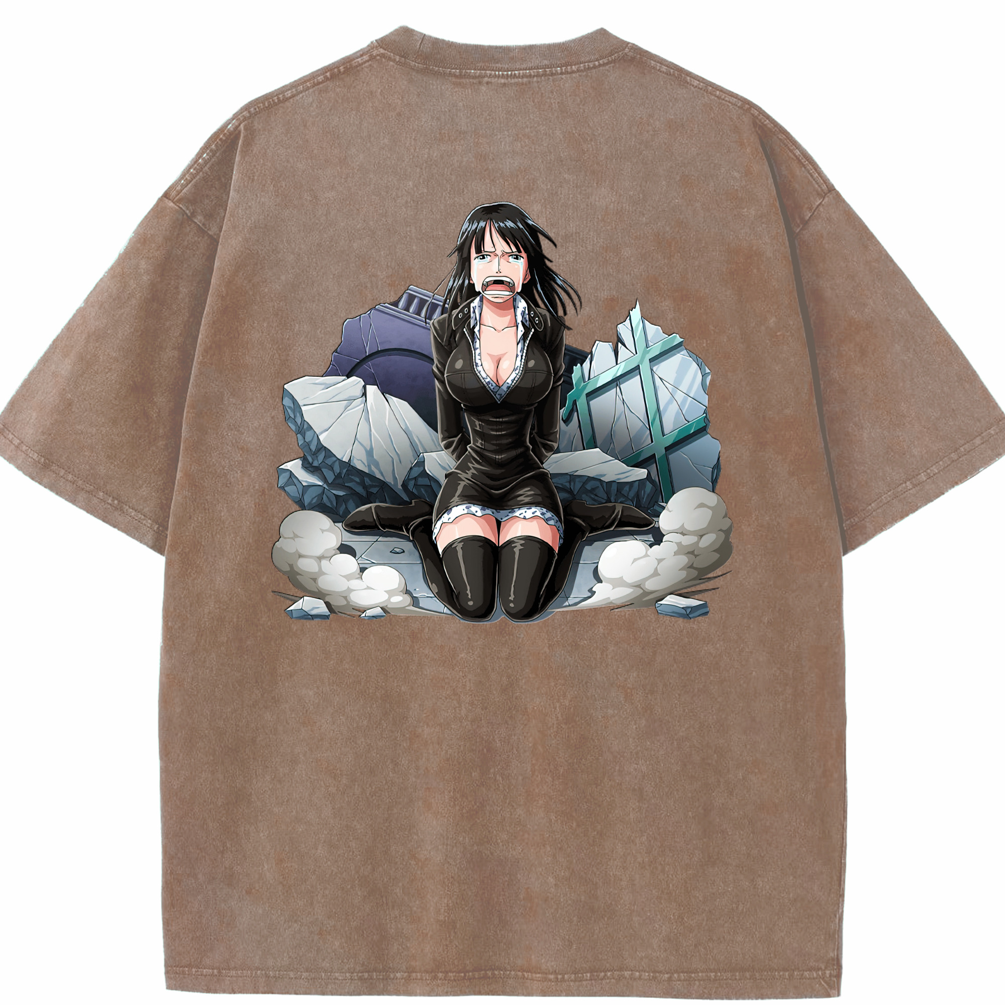 ワンピース ニコ・ロビン ONE PIECE Nico Robin 綿100% ヴィンテージ風 半袖Tシャツ（背面プリント）