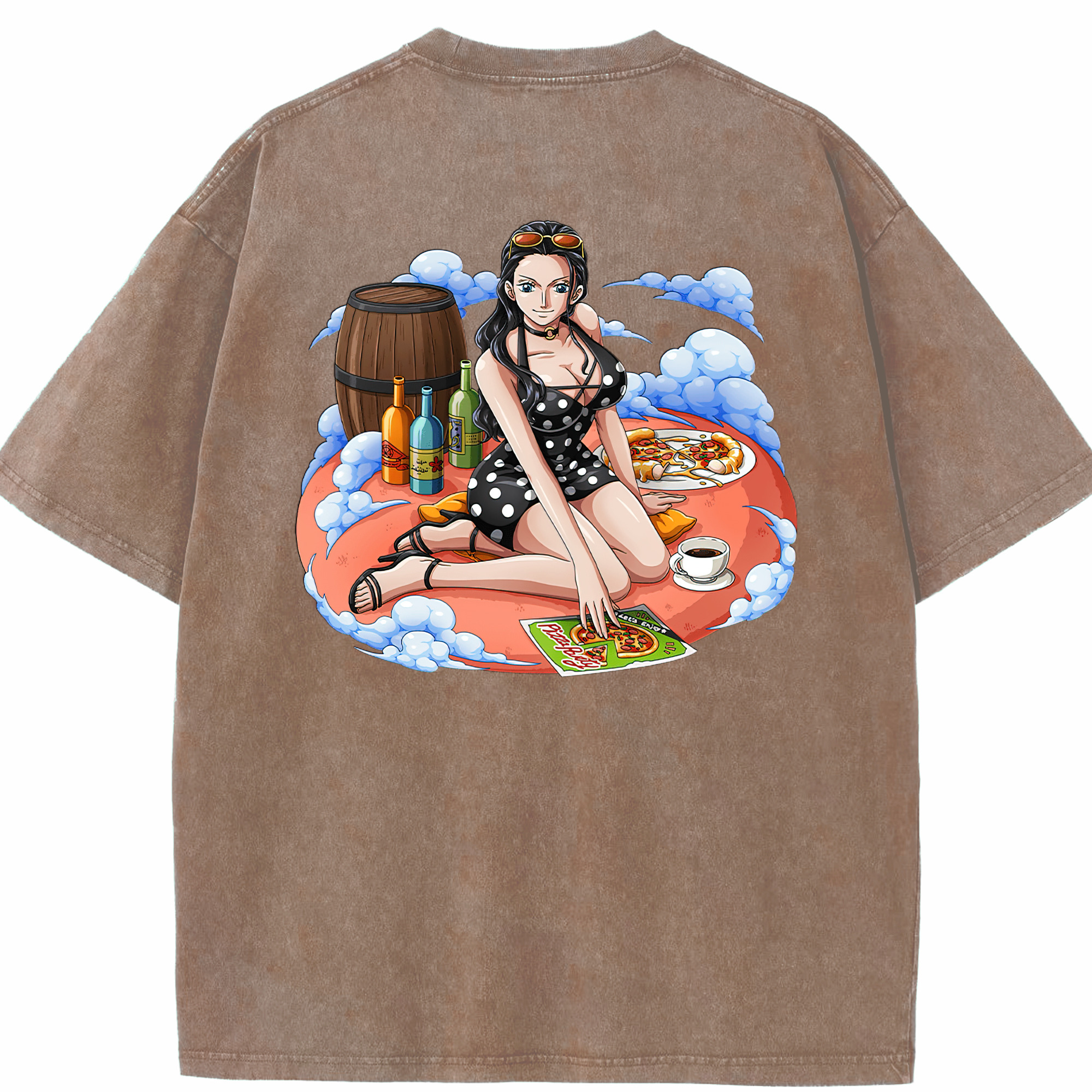 ワンピース ニコ・ロビン ONE PIECE Nico Robin 綿100% ヴィンテージ風 半袖Tシャツ（背面プリント）