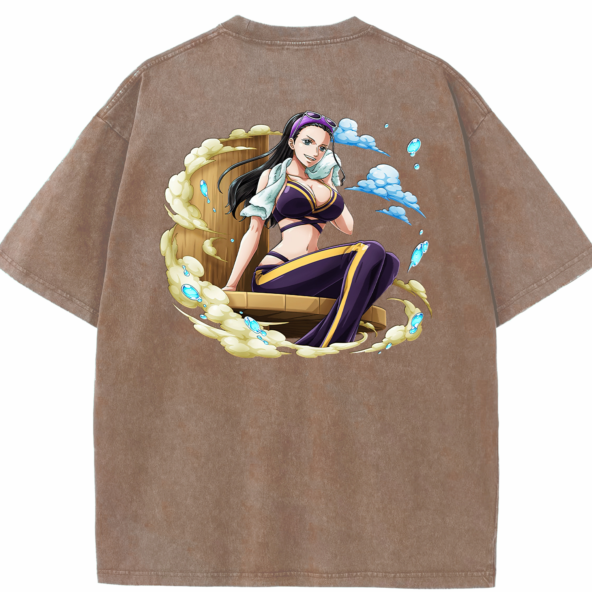 ワンピース ニコ・ロビン ONE PIECE Nico Robin 綿100% ヴィンテージ風 半袖Tシャツ（背面プリント）