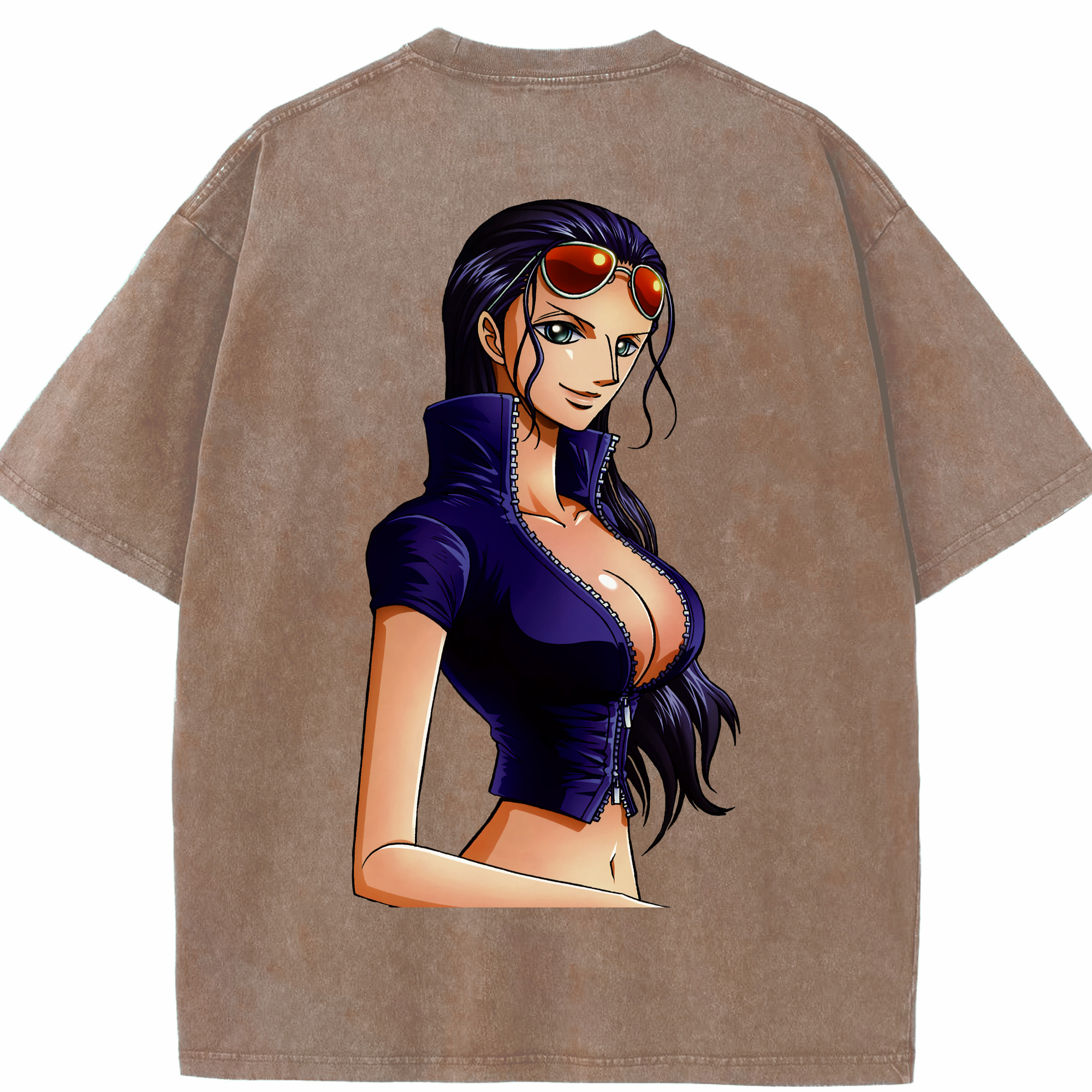 ワンピース ニコ・ロビン ONE PIECE Nico Robin 綿100% ヴィンテージ風 半袖Tシャツ（背面プリント）
