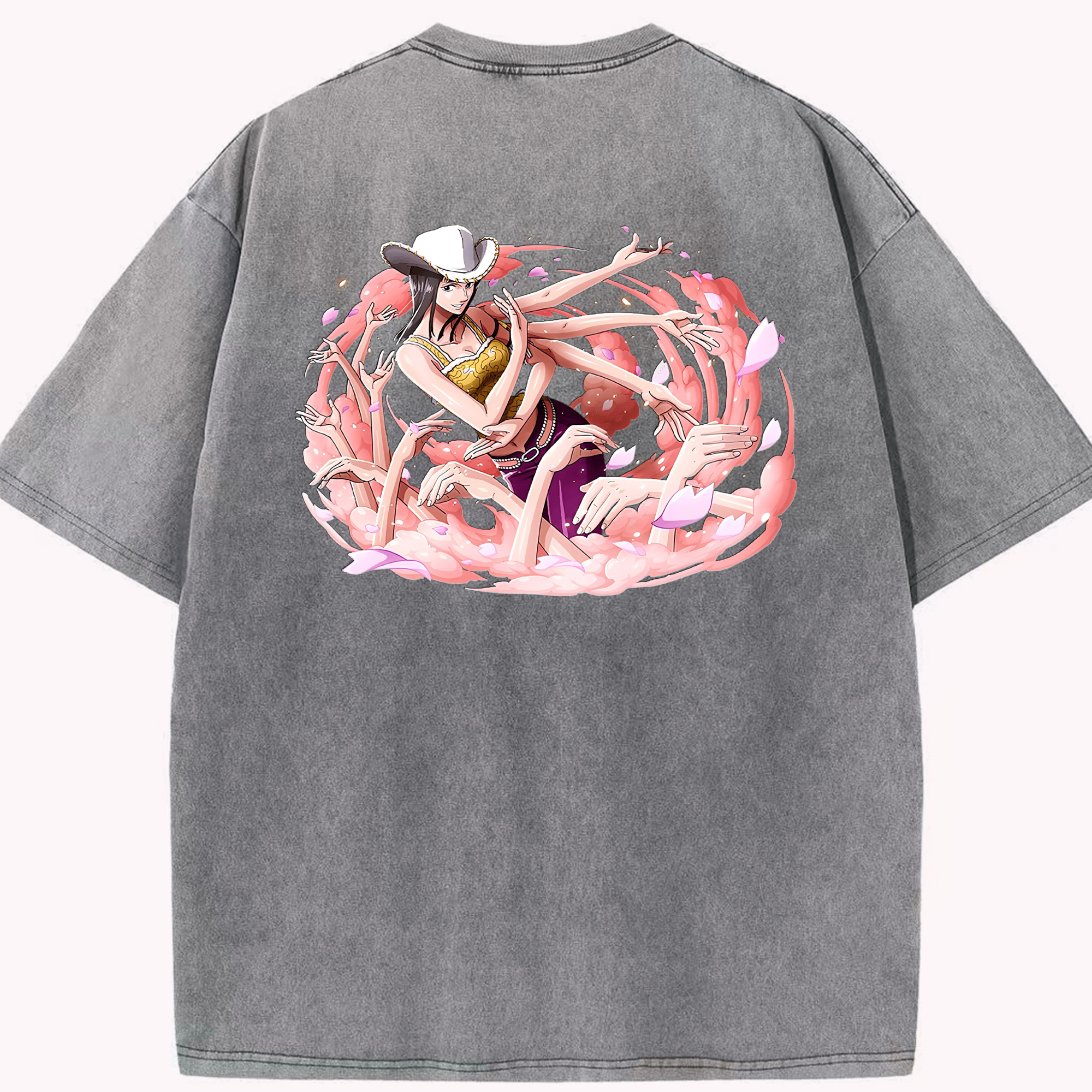 ワンピース ニコ・ロビン ONE PIECE Nico Robin 綿100% ヴィンテージ風 半袖Tシャツ（背面プリント）