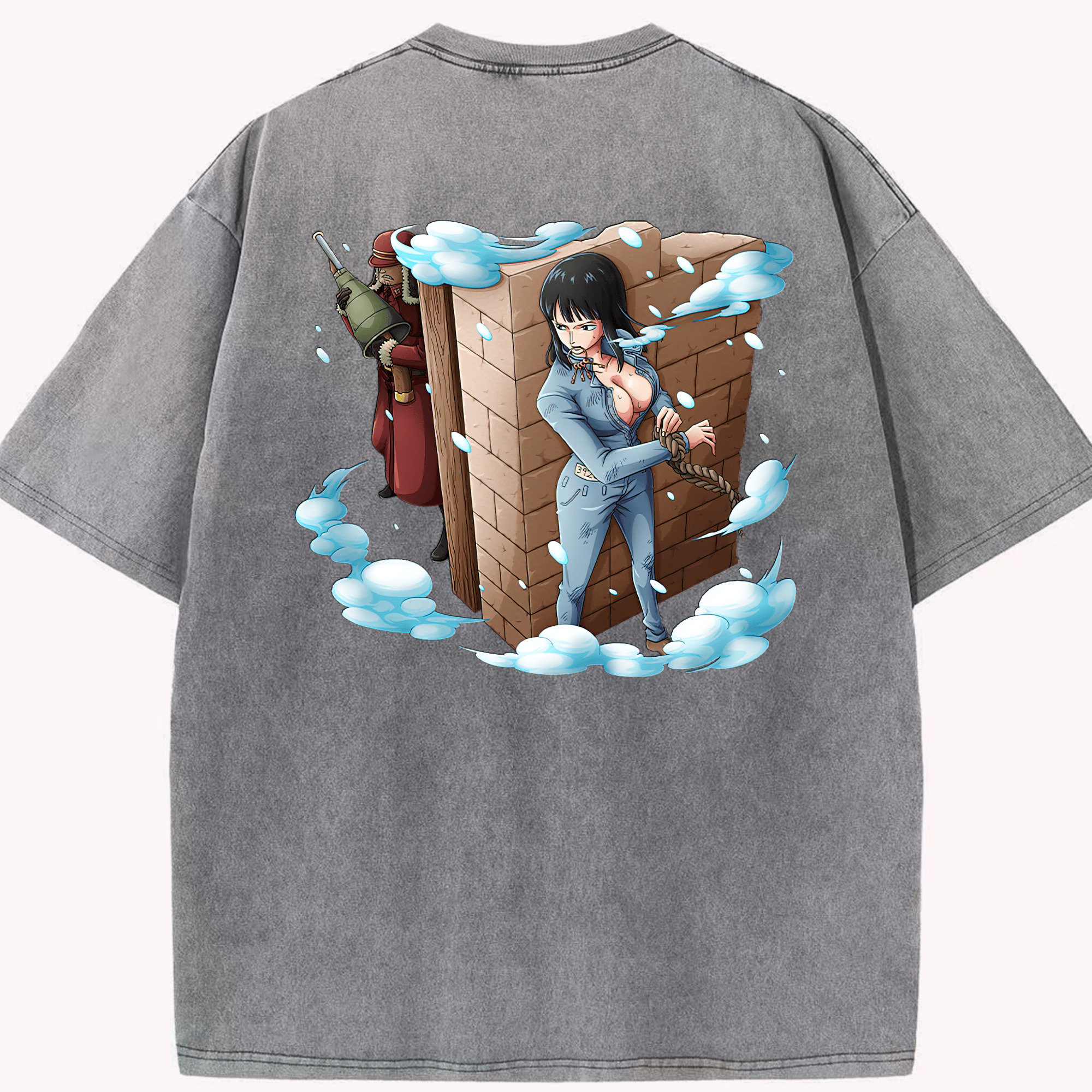 ワンピース ニコ・ロビン ONE PIECE Nico Robin 綿100% ヴィンテージ風 半袖Tシャツ（背面プリント）