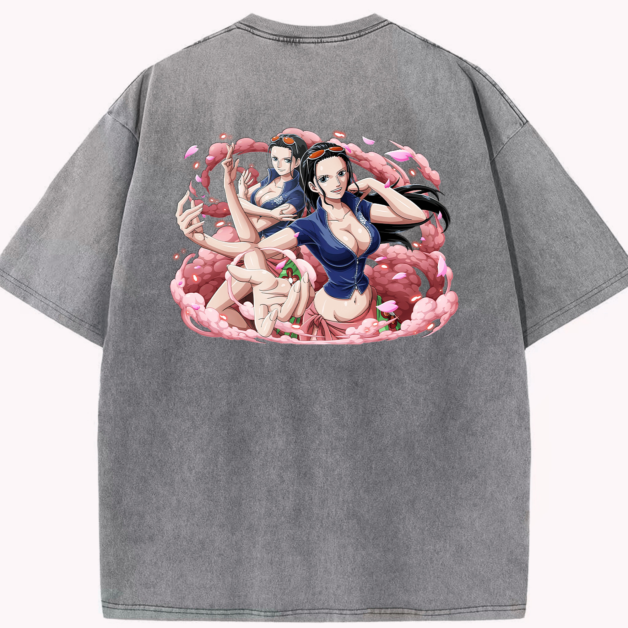 ワンピース ニコ・ロビン ONE PIECE Nico Robin 綿100% ヴィンテージ風 半袖Tシャツ（背面プリント）
