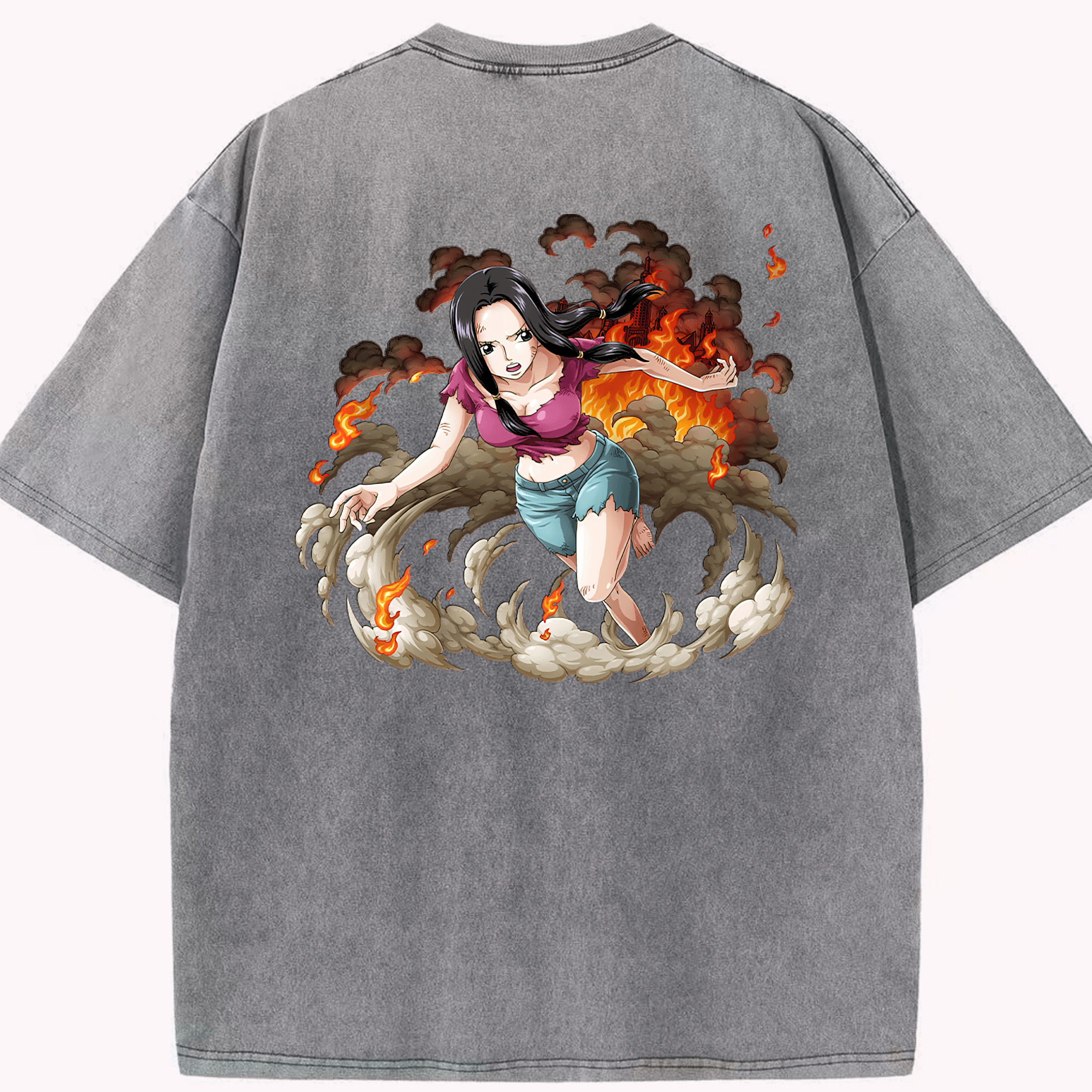 ワンピース ニコ・ロビン ONE PIECE Nico Robin 綿100% ヴィンテージ風 半袖Tシャツ（背面プリント）