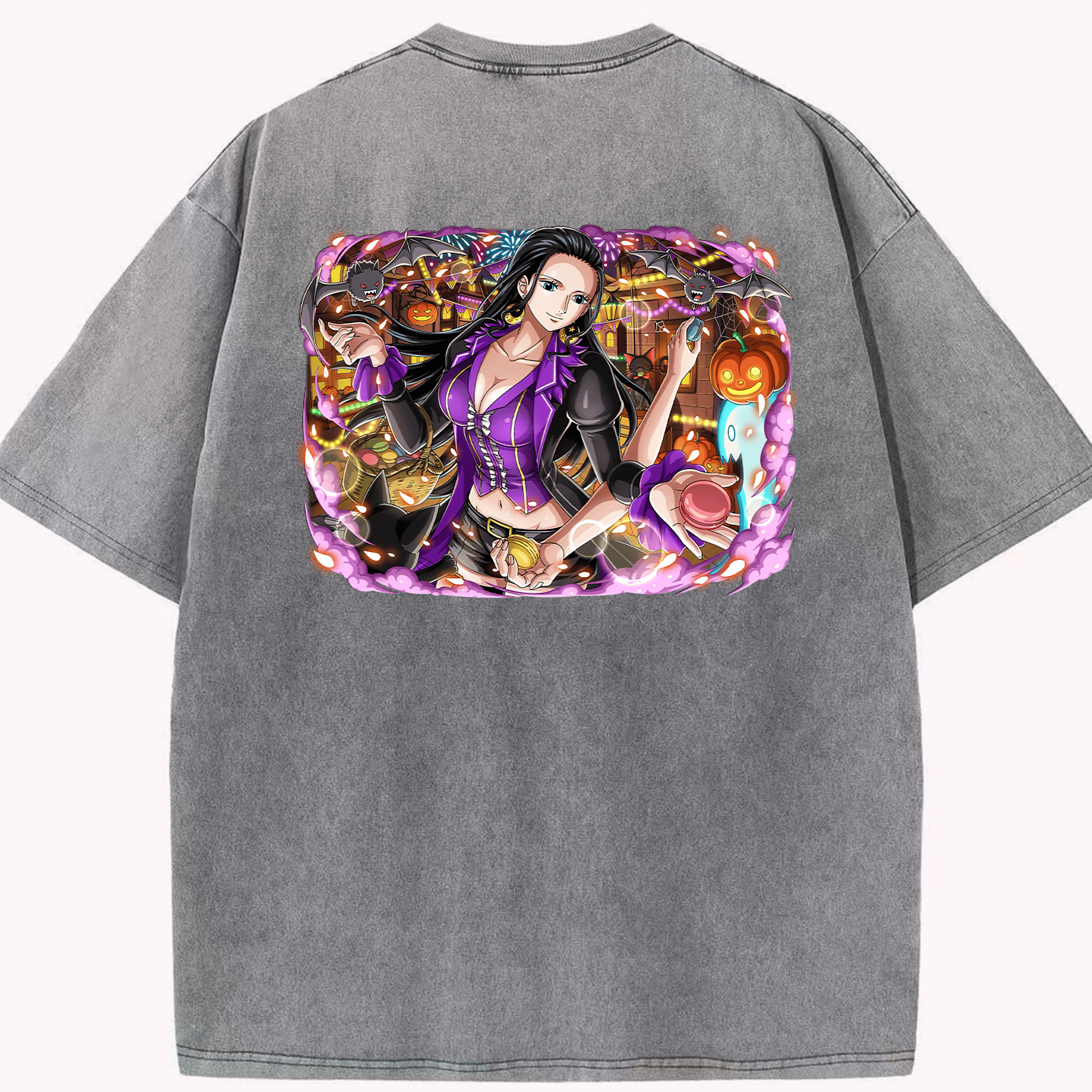 ワンピース ニコ・ロビン ONE PIECE Nico Robin 綿100% ヴィンテージ風 半袖Tシャツ（背面プリント）