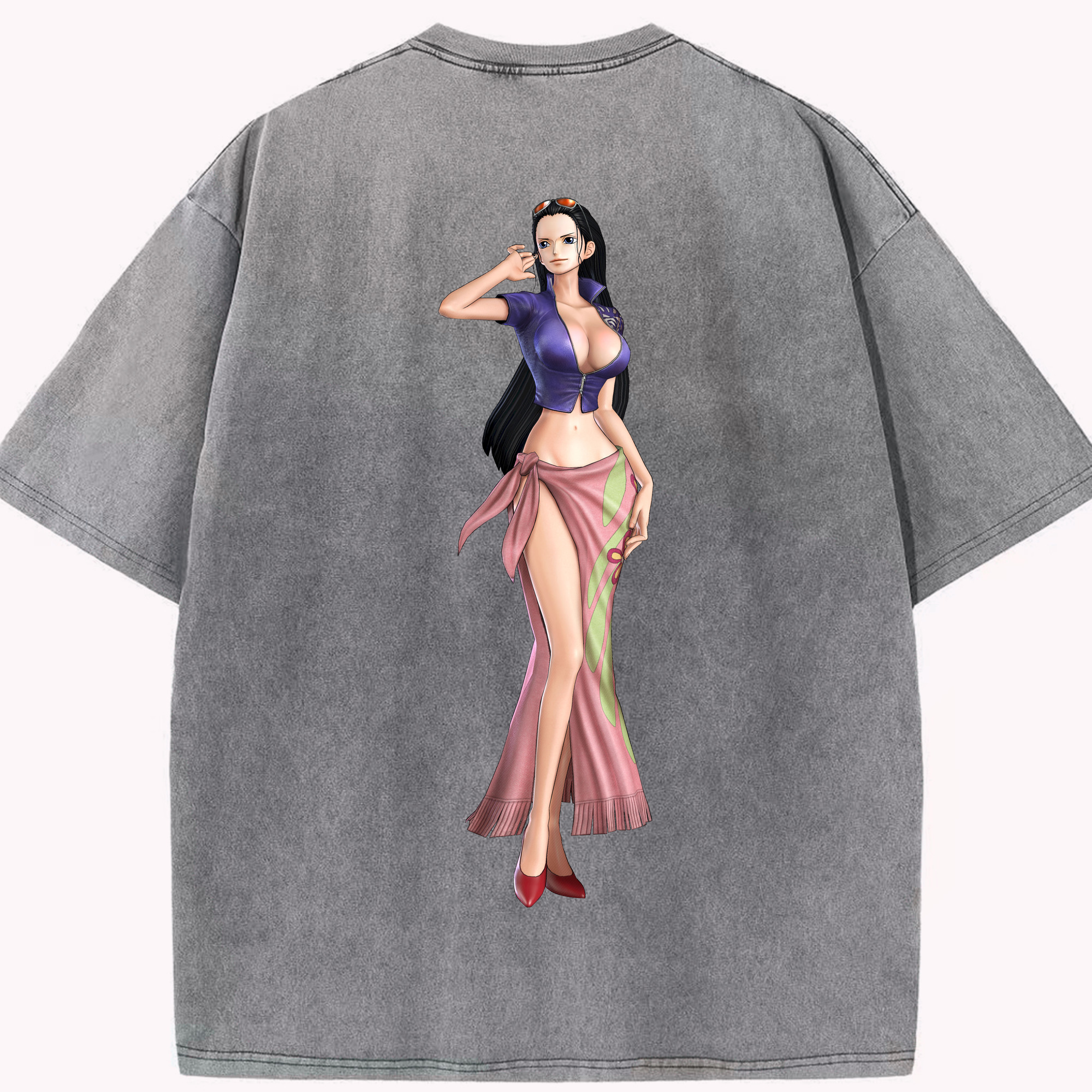 ワンピース ニコ・ロビン ONE PIECE Nico Robin 綿100% ヴィンテージ風 半袖Tシャツ（背面プリント）