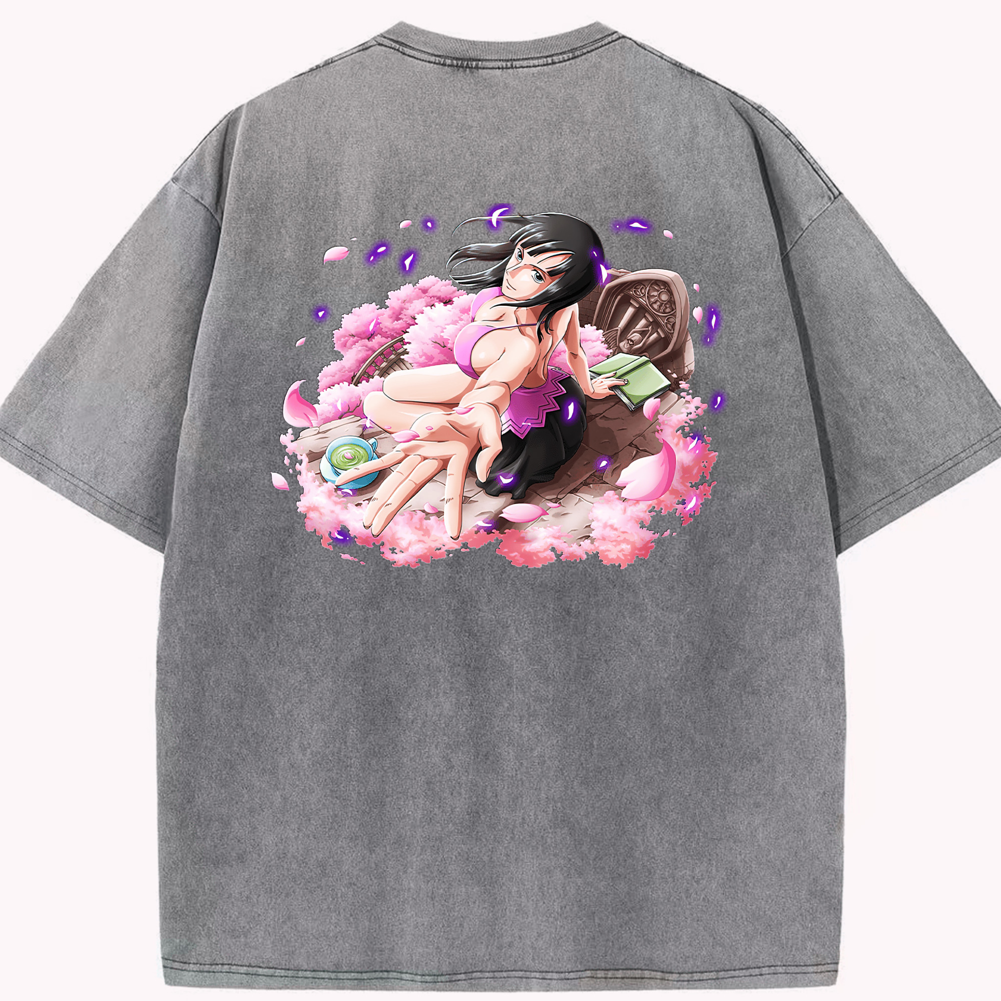 ワンピース ニコ・ロビン ONE PIECE Nico Robin 綿100% ヴィンテージ風 半袖Tシャツ（背面プリント）