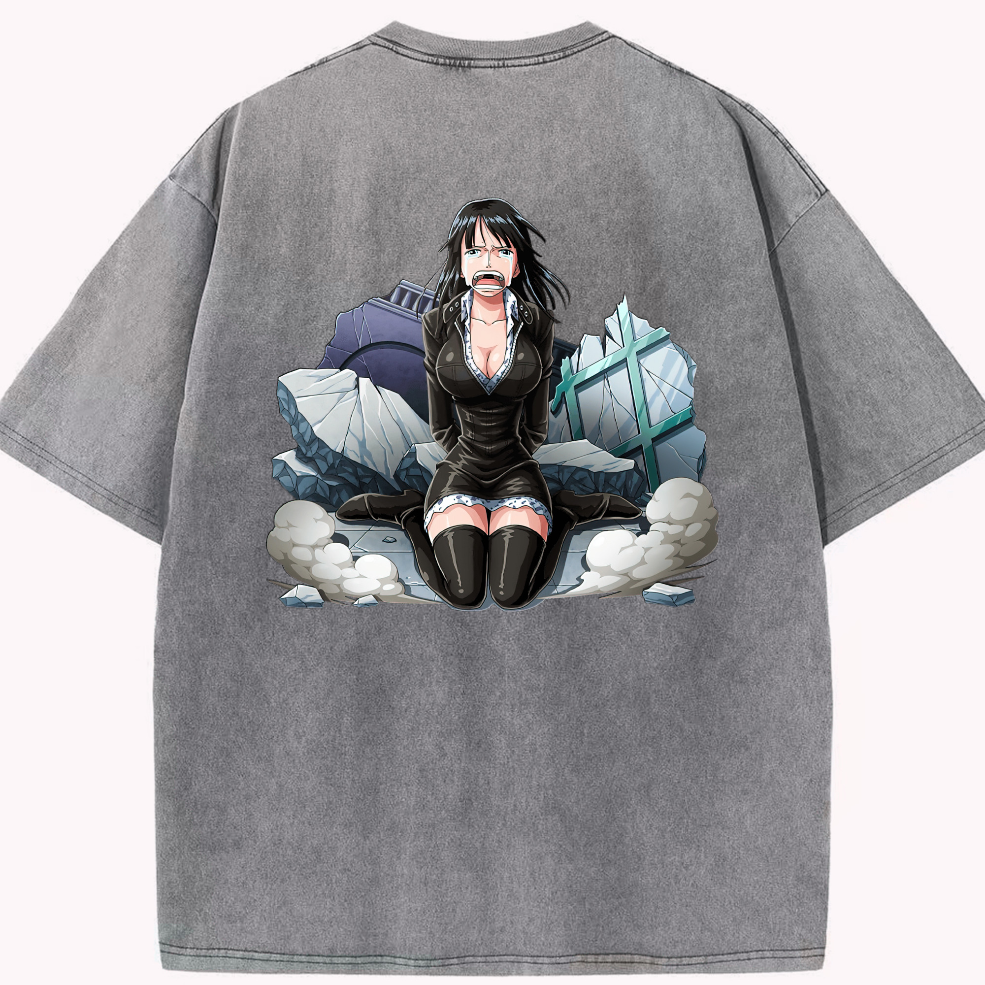 ワンピース ニコ・ロビン ONE PIECE Nico Robin 綿100% ヴィンテージ風 半袖Tシャツ（背面プリント）