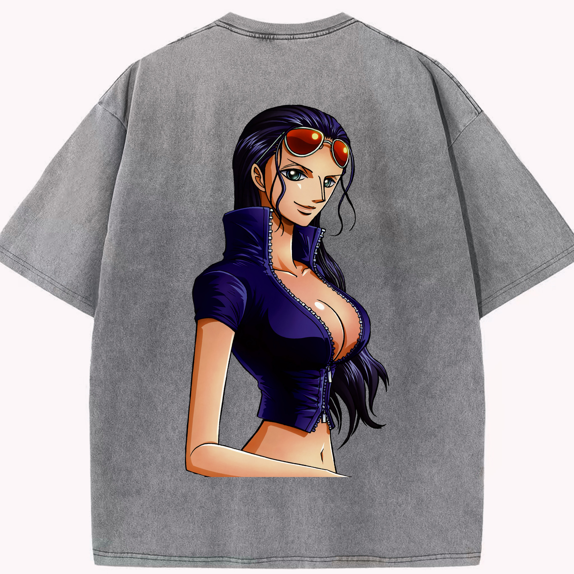 ワンピース ニコ・ロビン ONE PIECE Nico Robin 綿100% ヴィンテージ風 半袖Tシャツ（背面プリント）