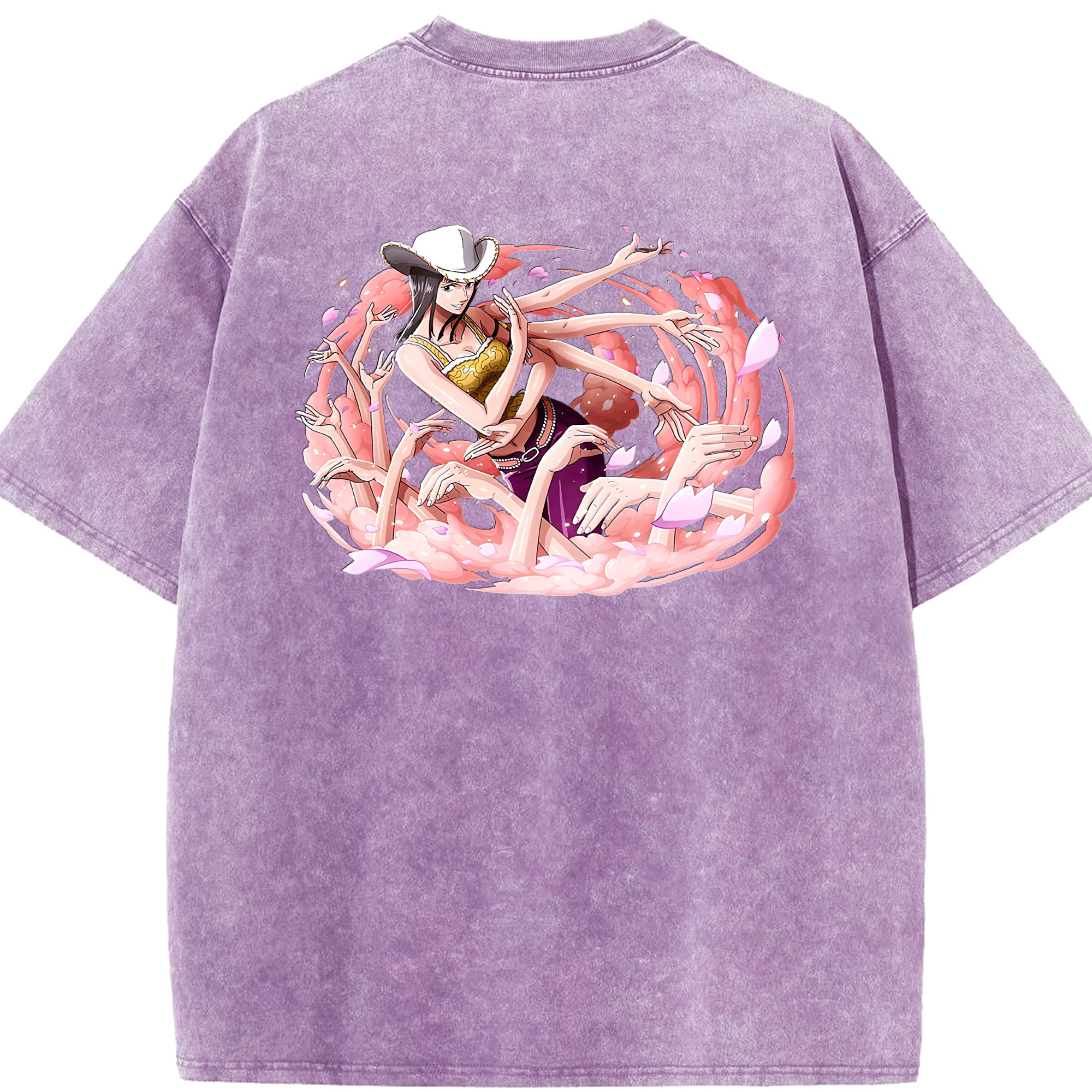 ワンピース ニコ・ロビン ONE PIECE Nico Robin 綿100% ヴィンテージ風 半袖Tシャツ（背面プリント）