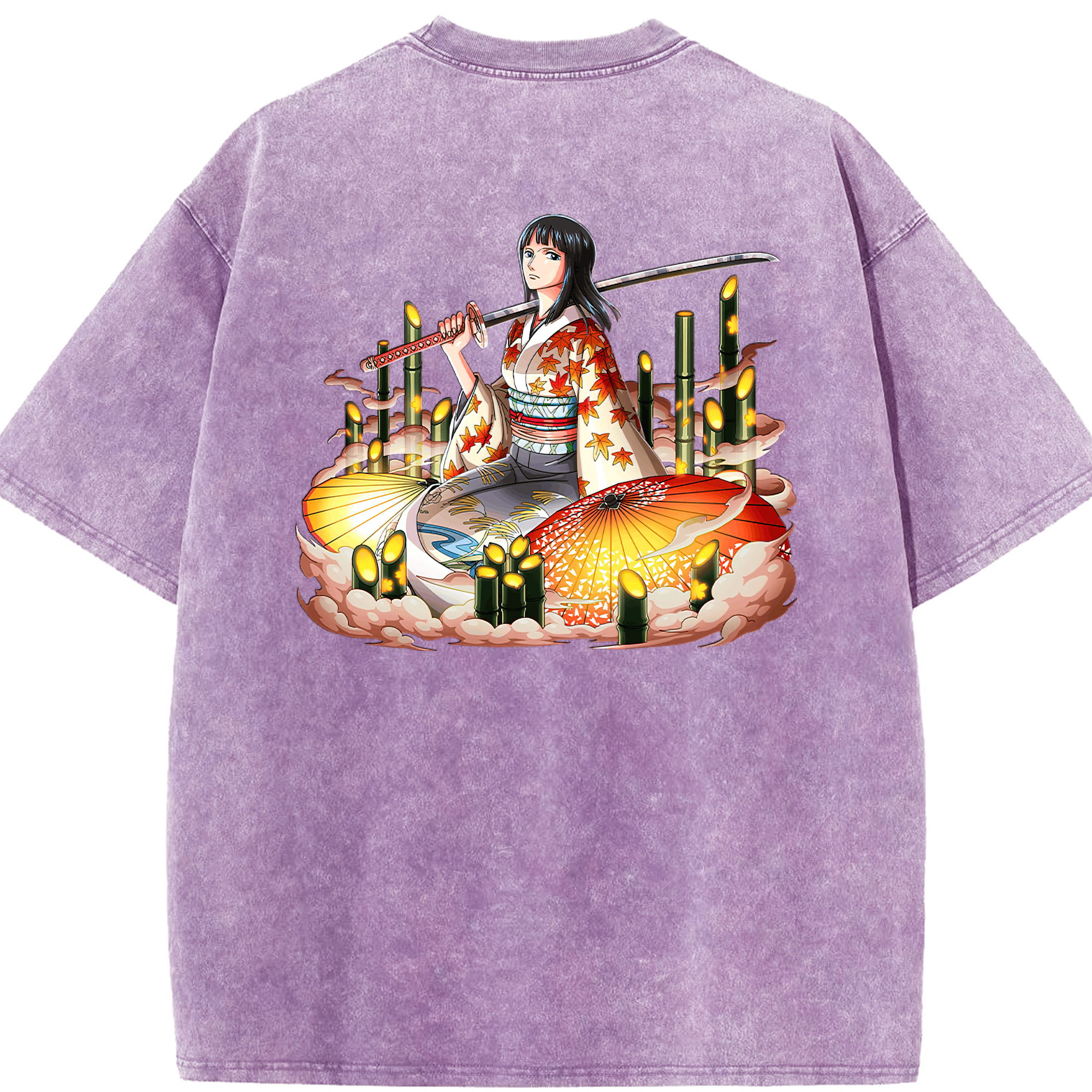 ワンピース ニコ・ロビン ONE PIECE Nico Robin 綿100% ヴィンテージ風 半袖Tシャツ（背面プリント）