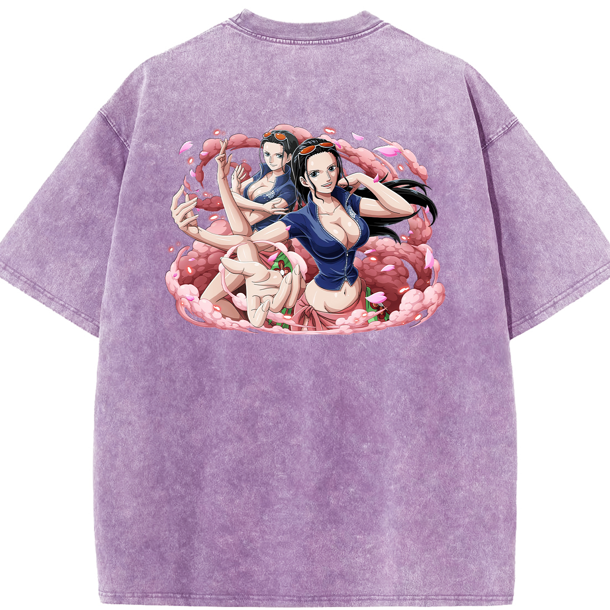 ワンピース ニコ・ロビン ONE PIECE Nico Robin 綿100% ヴィンテージ風 半袖Tシャツ（背面プリント）