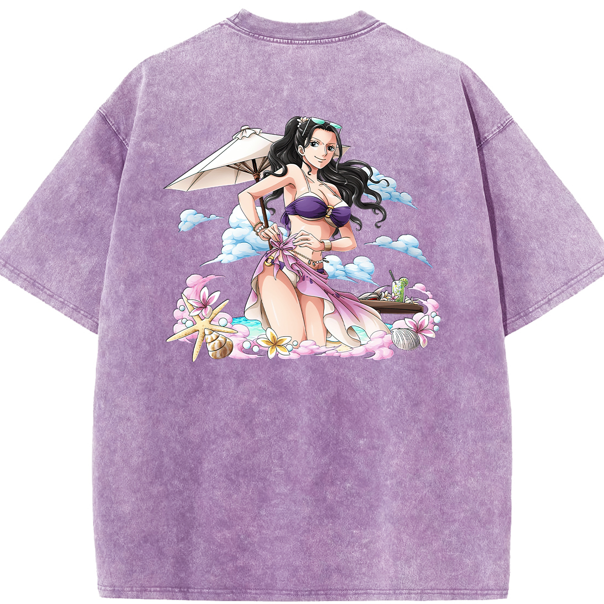 ワンピース ニコ・ロビン ONE PIECE Nico Robin 綿100% ヴィンテージ風 半袖Tシャツ（背面プリント）