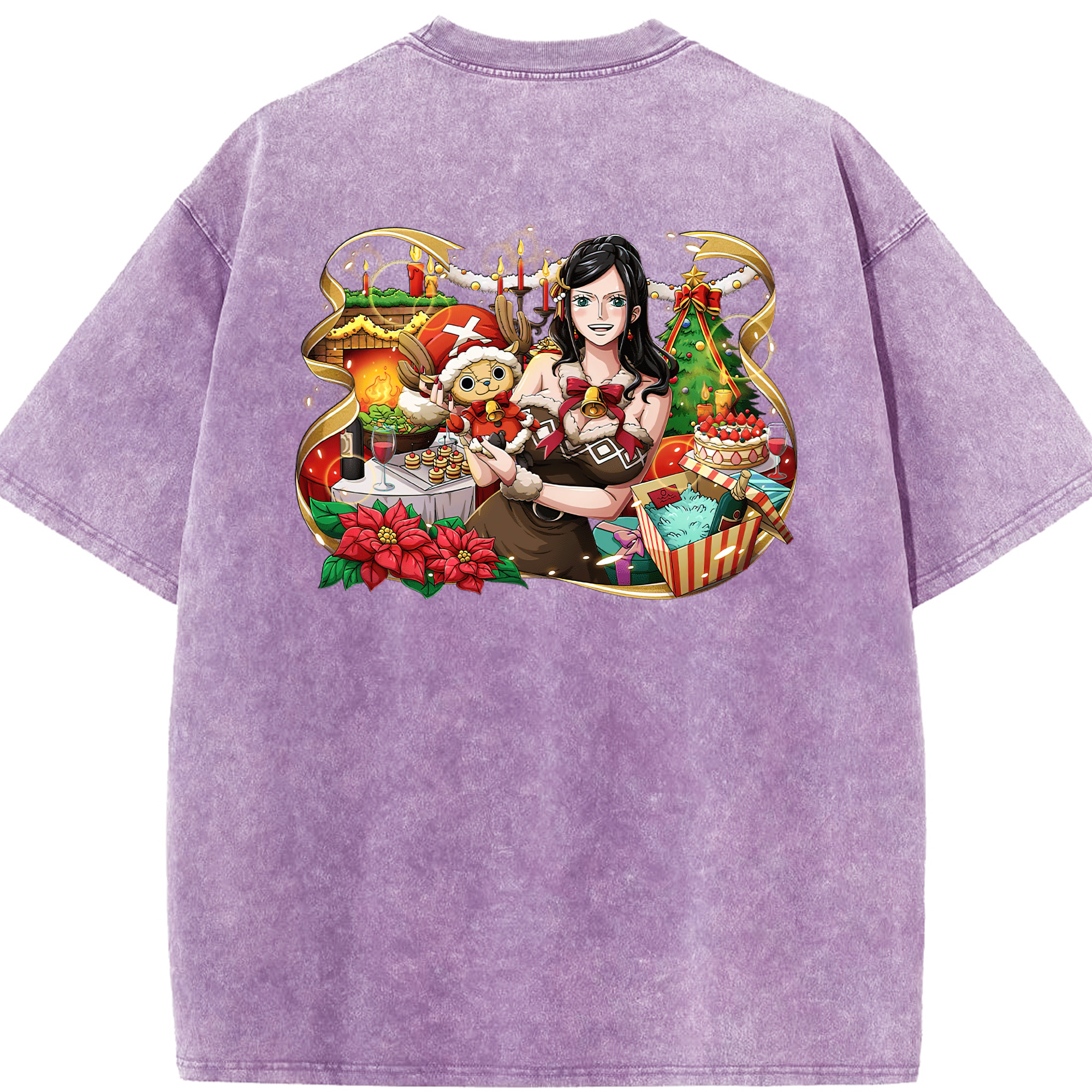 ワンピース ニコ・ロビン ONE PIECE Nico Robin 綿100% ヴィンテージ風 半袖Tシャツ（背面プリント）