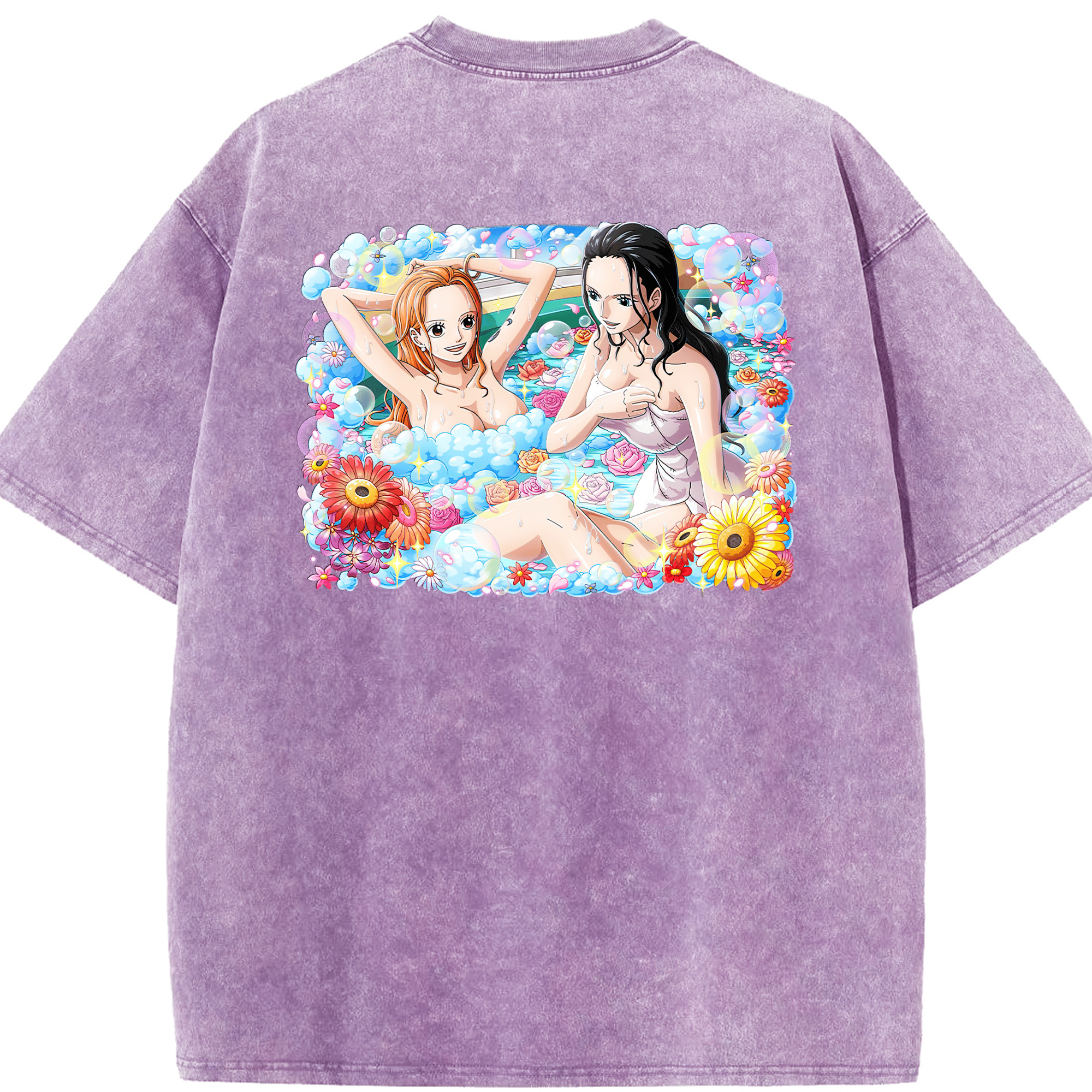 ワンピース ニコ・ロビン ONE PIECE Nico Robin 綿100% ヴィンテージ風 半袖Tシャツ（背面プリント）