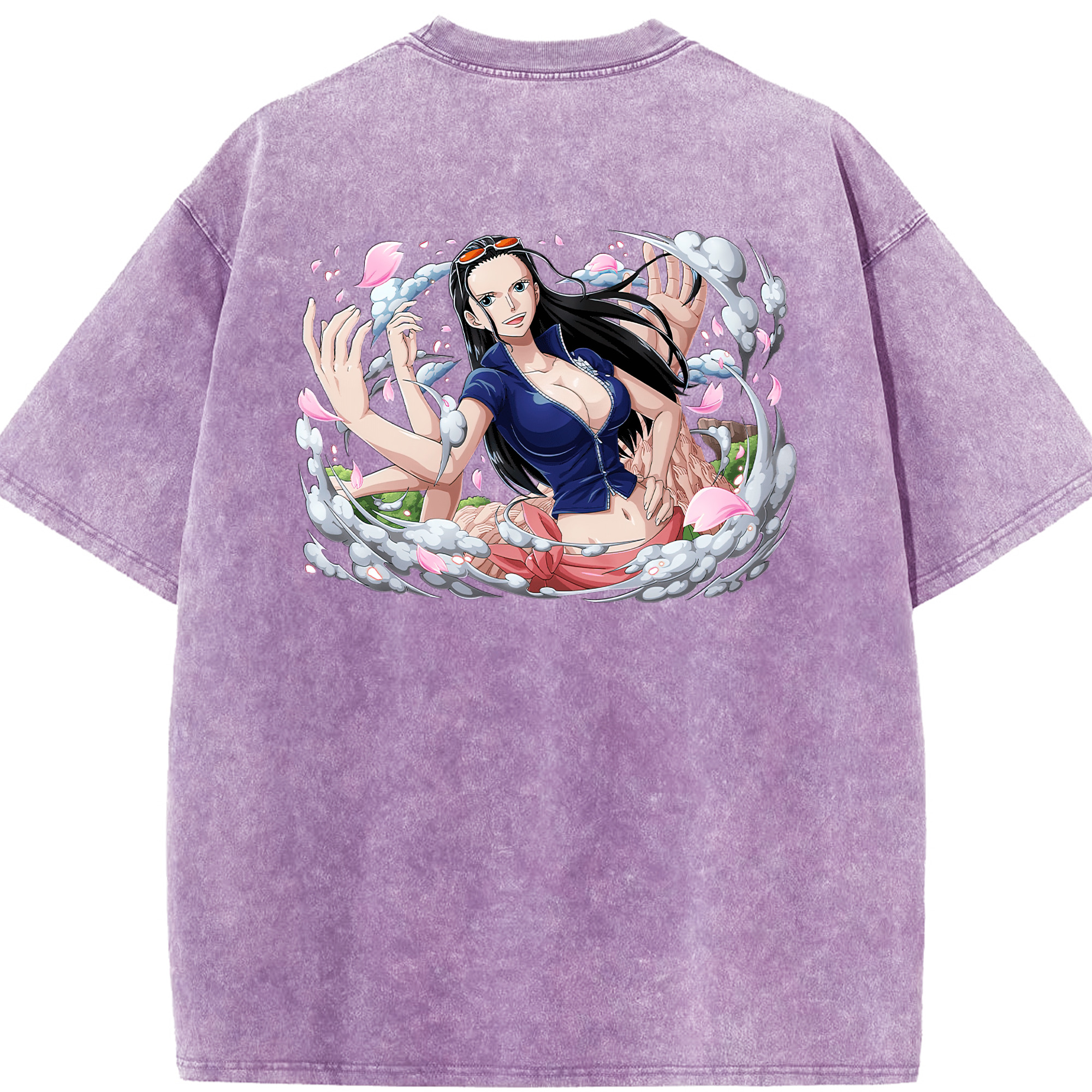 ワンピース ニコ・ロビン ONE PIECE Nico Robin 綿100% ヴィンテージ風 半袖Tシャツ（背面プリント）