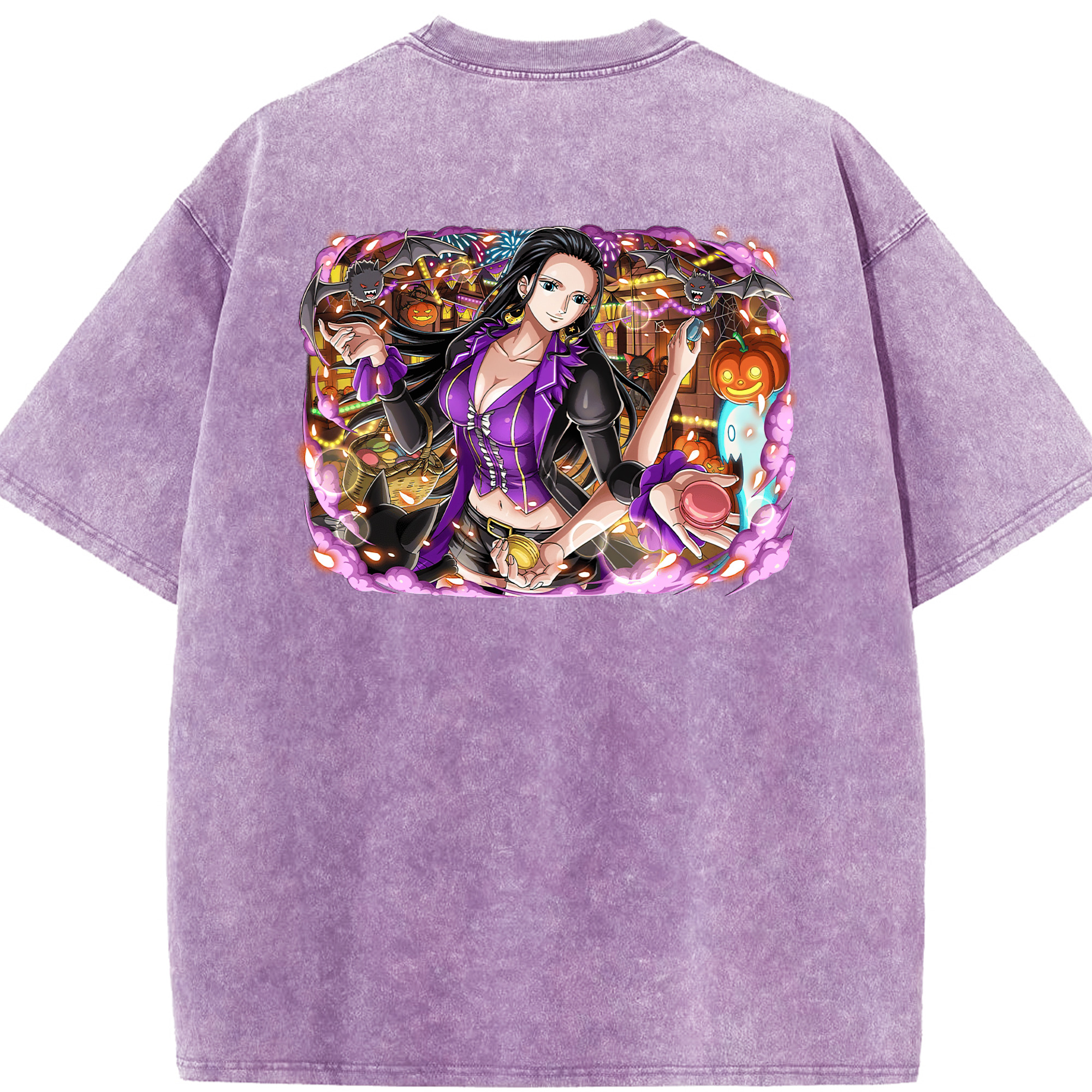 ワンピース ニコ・ロビン ONE PIECE Nico Robin 綿100% ヴィンテージ風 半袖Tシャツ（背面プリント）