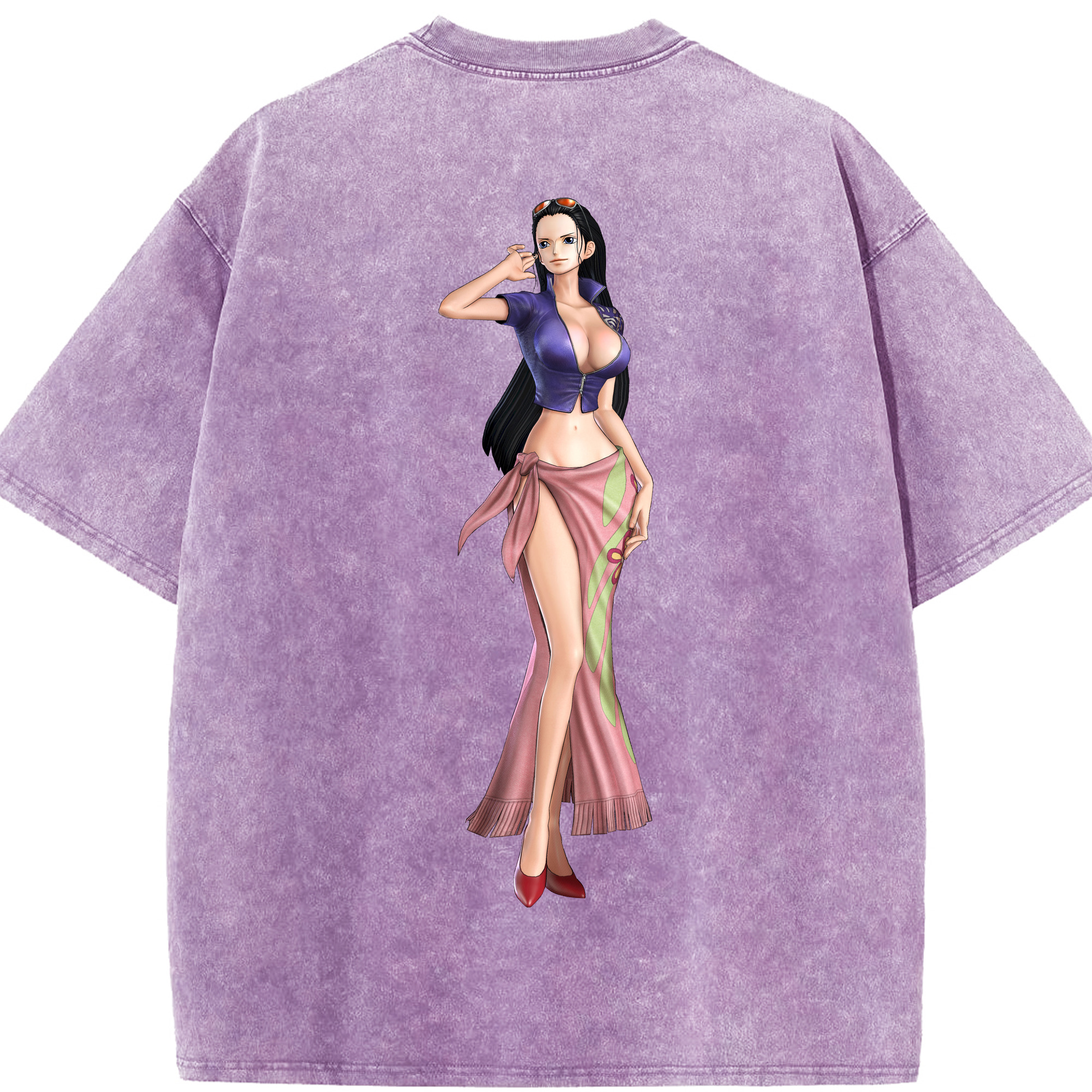 ワンピース ニコ・ロビン ONE PIECE Nico Robin 綿100% ヴィンテージ風 半袖Tシャツ（背面プリント）