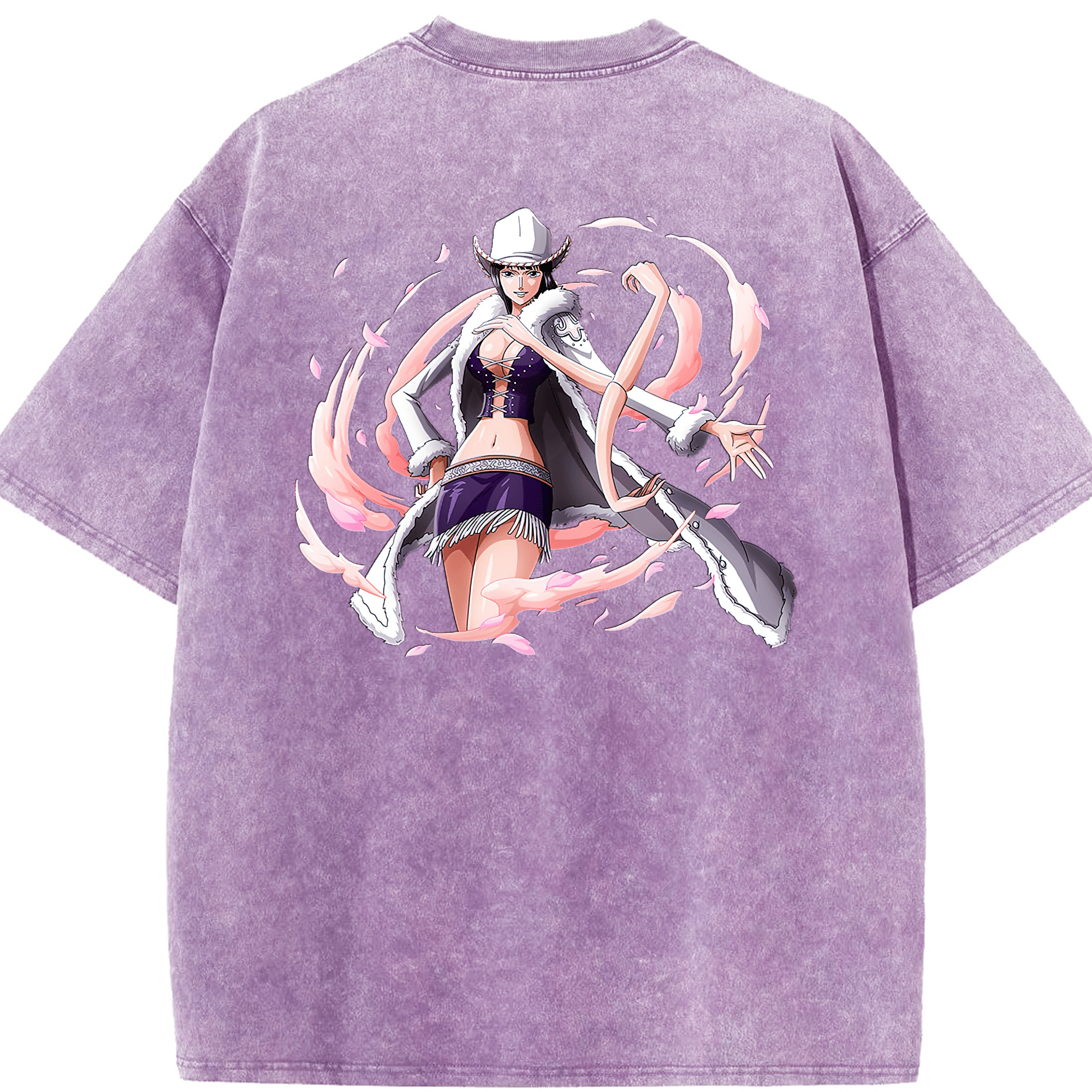 ワンピース ニコ・ロビン ONE PIECE Nico Robin 綿100% ヴィンテージ風 半袖Tシャツ（背面プリント）
