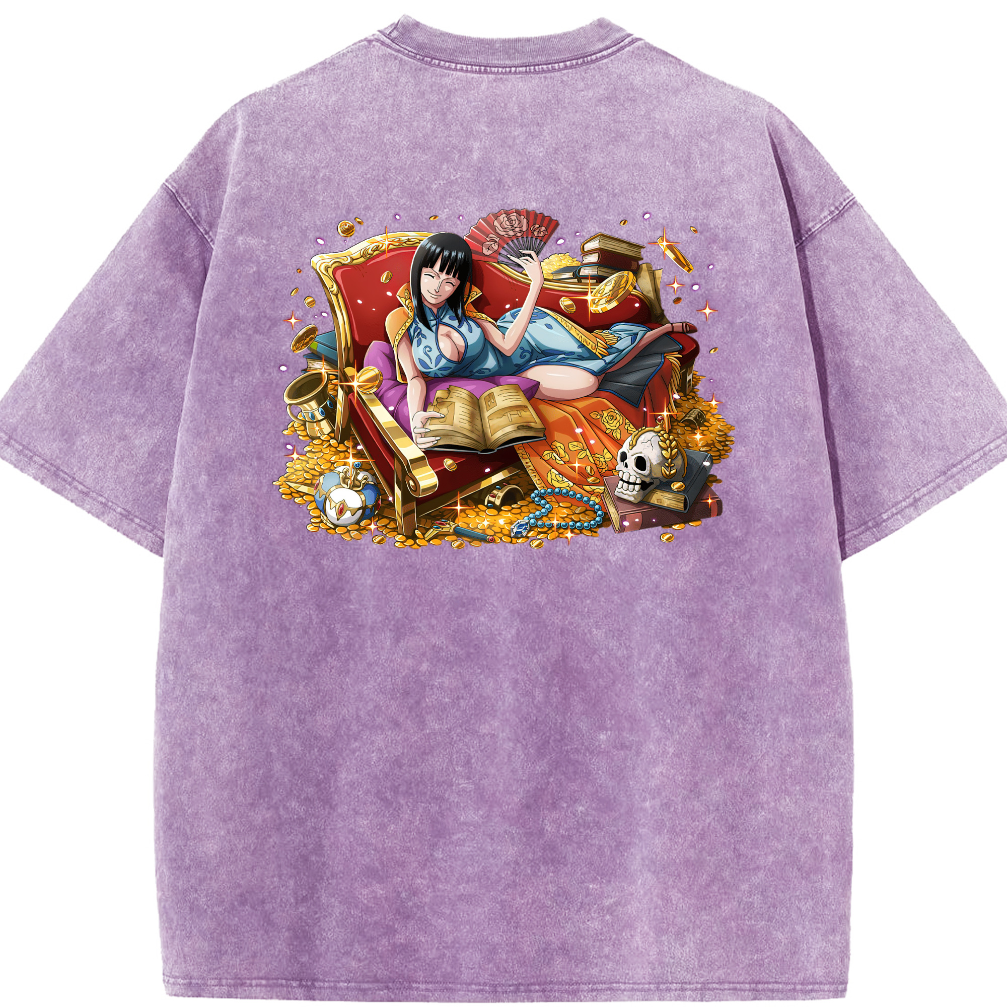 ワンピース ニコ・ロビン ONE PIECE Nico Robin 綿100% ヴィンテージ風 半袖Tシャツ（背面プリント）