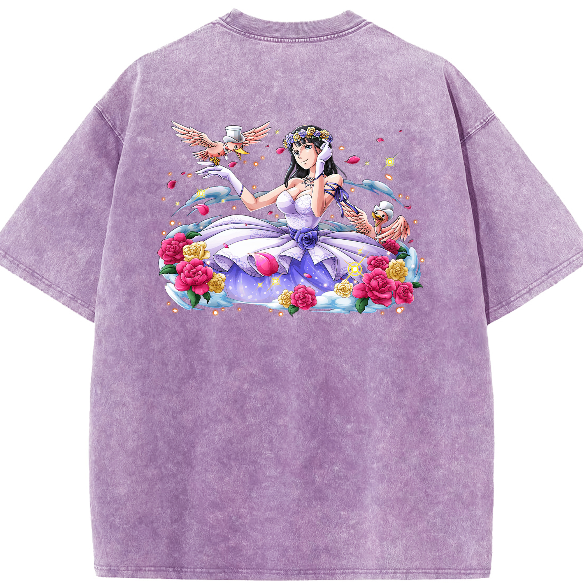 ワンピース ニコ・ロビン ONE PIECE Nico Robin 綿100% ヴィンテージ風 半袖Tシャツ（背面プリント）