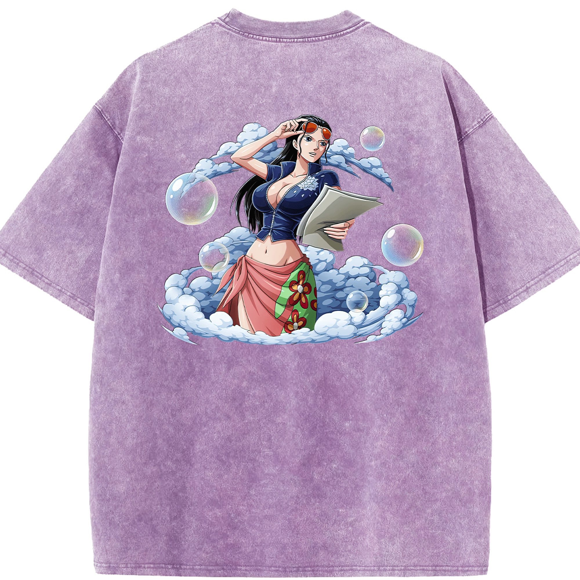 ワンピース ニコ・ロビン ONE PIECE Nico Robin 綿100% ヴィンテージ風 半袖Tシャツ（背面プリント）