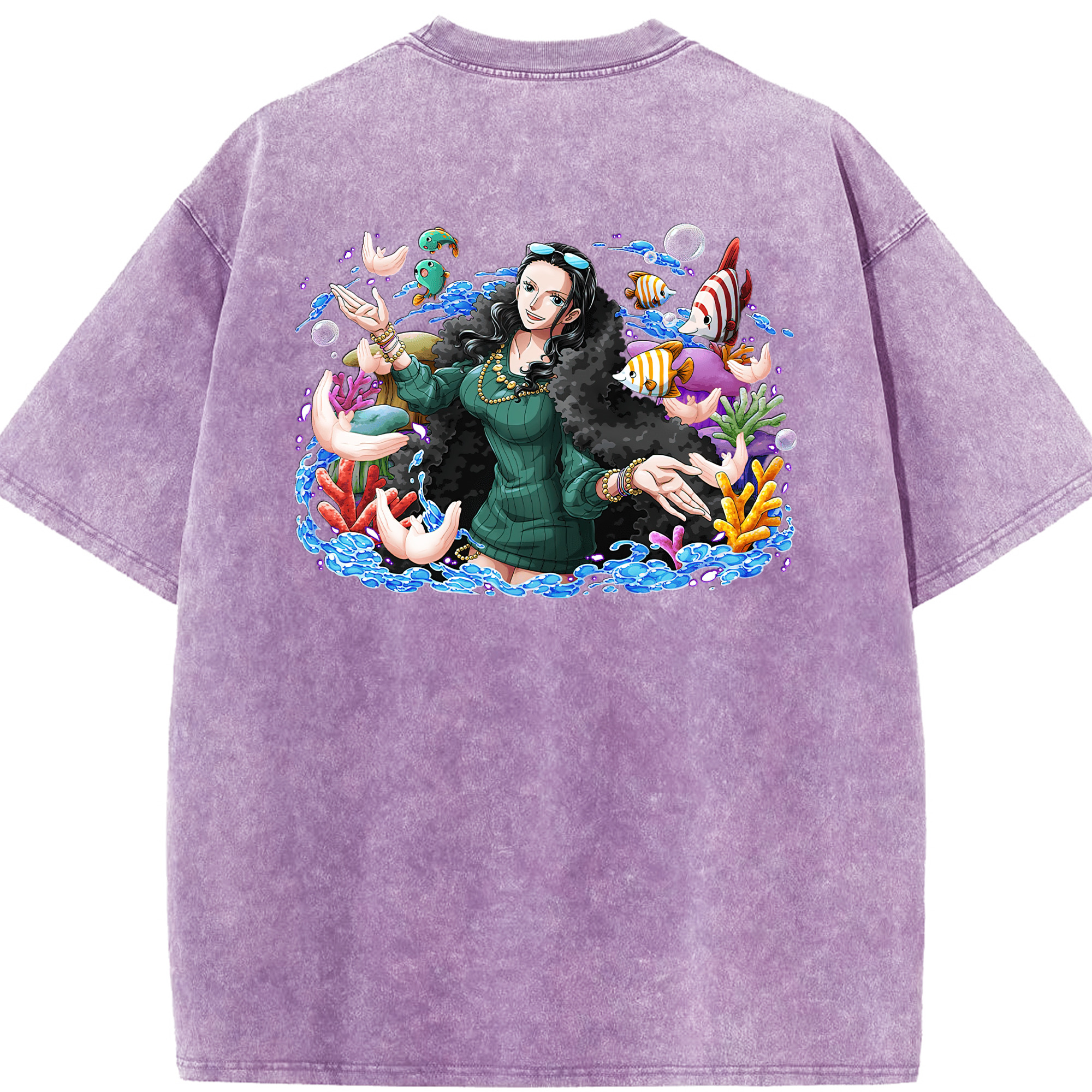 ワンピース ニコ・ロビン ONE PIECE Nico Robin 綿100% ヴィンテージ風 半袖Tシャツ（背面プリント）