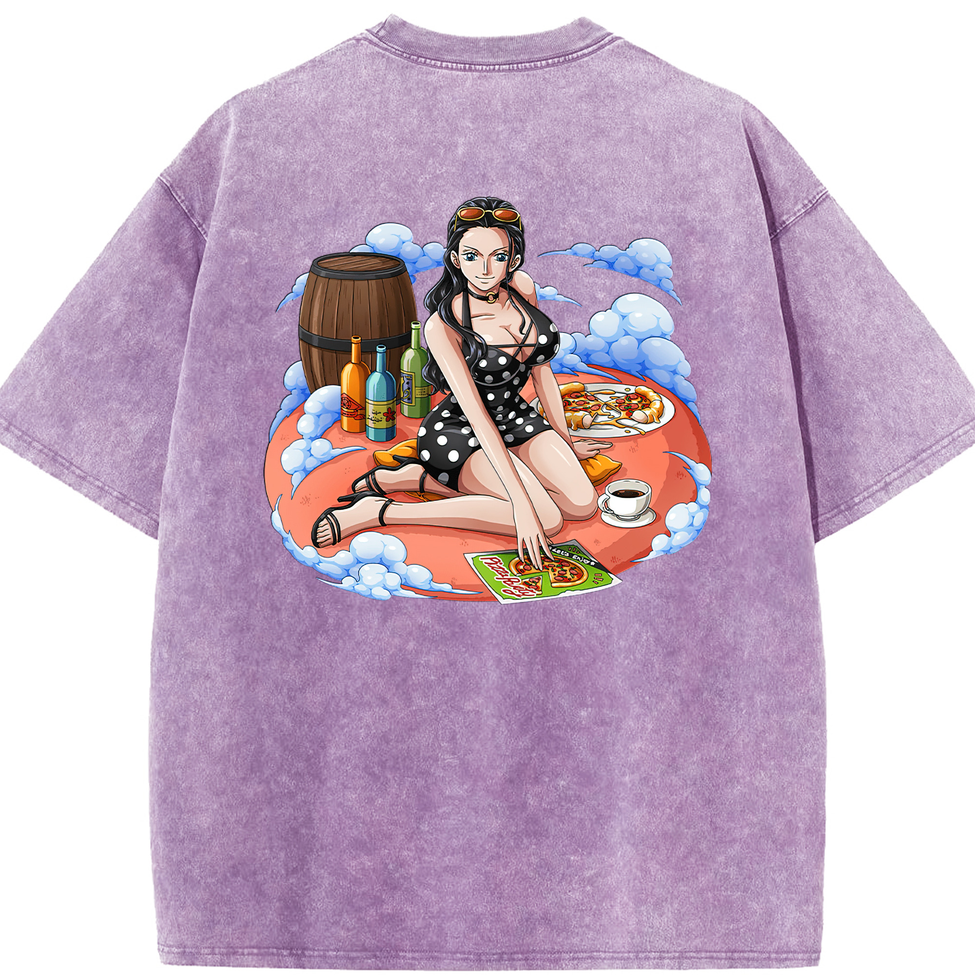 ワンピース ニコ・ロビン ONE PIECE Nico Robin 綿100% ヴィンテージ風 半袖Tシャツ（背面プリント）