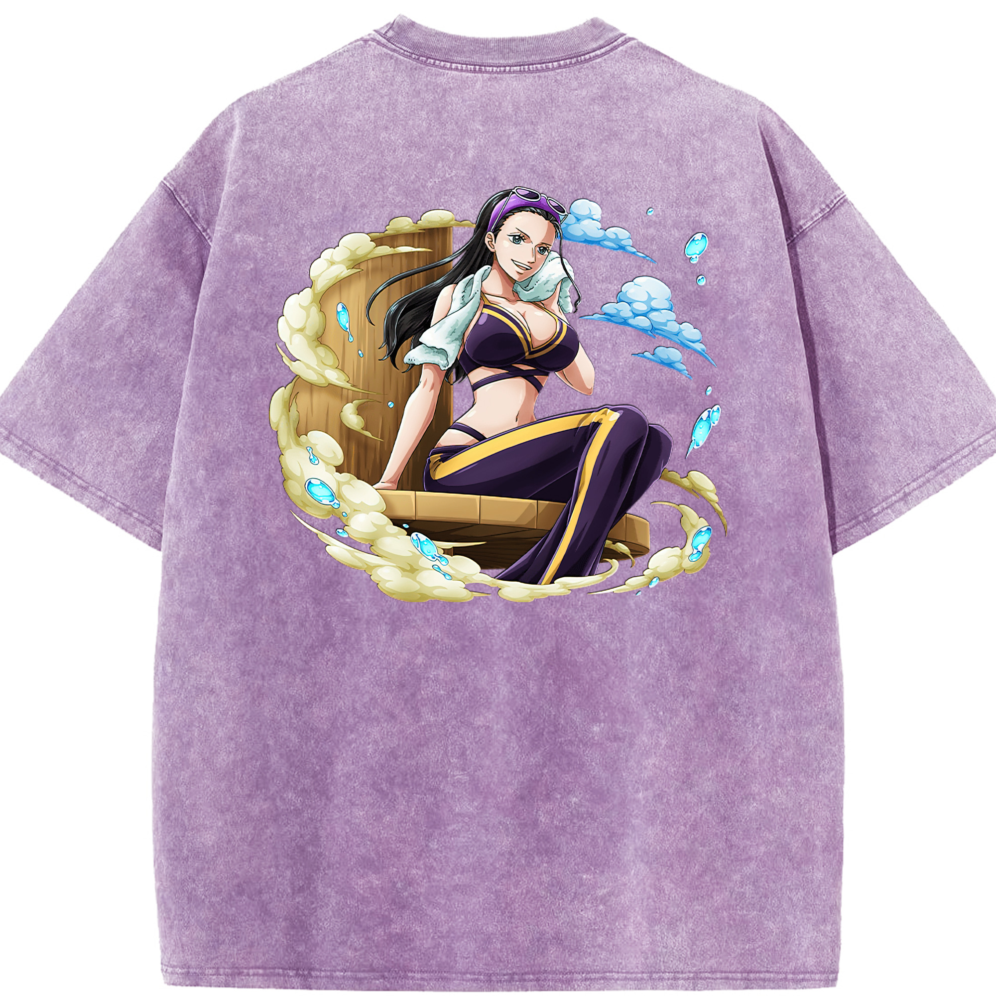 ワンピース ニコ・ロビン ONE PIECE Nico Robin 綿100% ヴィンテージ風 半袖Tシャツ（背面プリント）