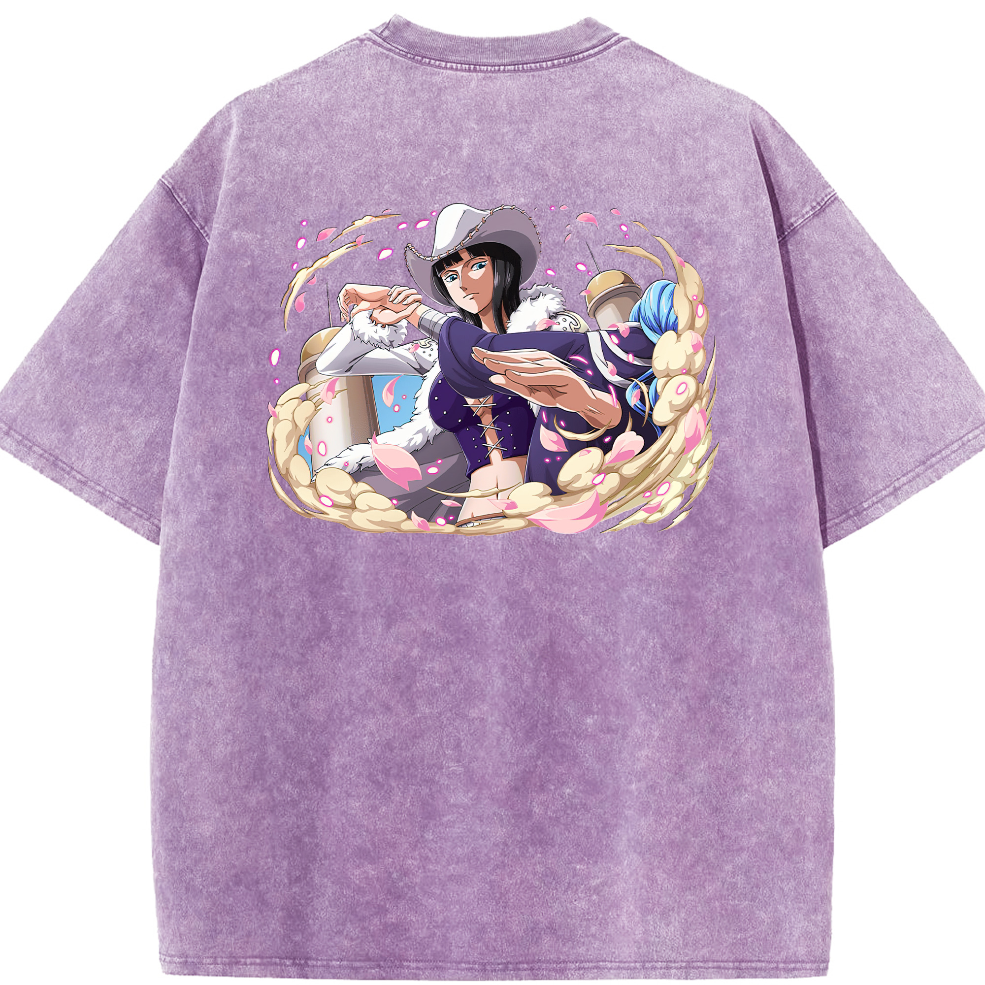 ワンピース ニコ・ロビン ONE PIECE Nico Robin 綿100% ヴィンテージ風 半袖Tシャツ（背面プリント）