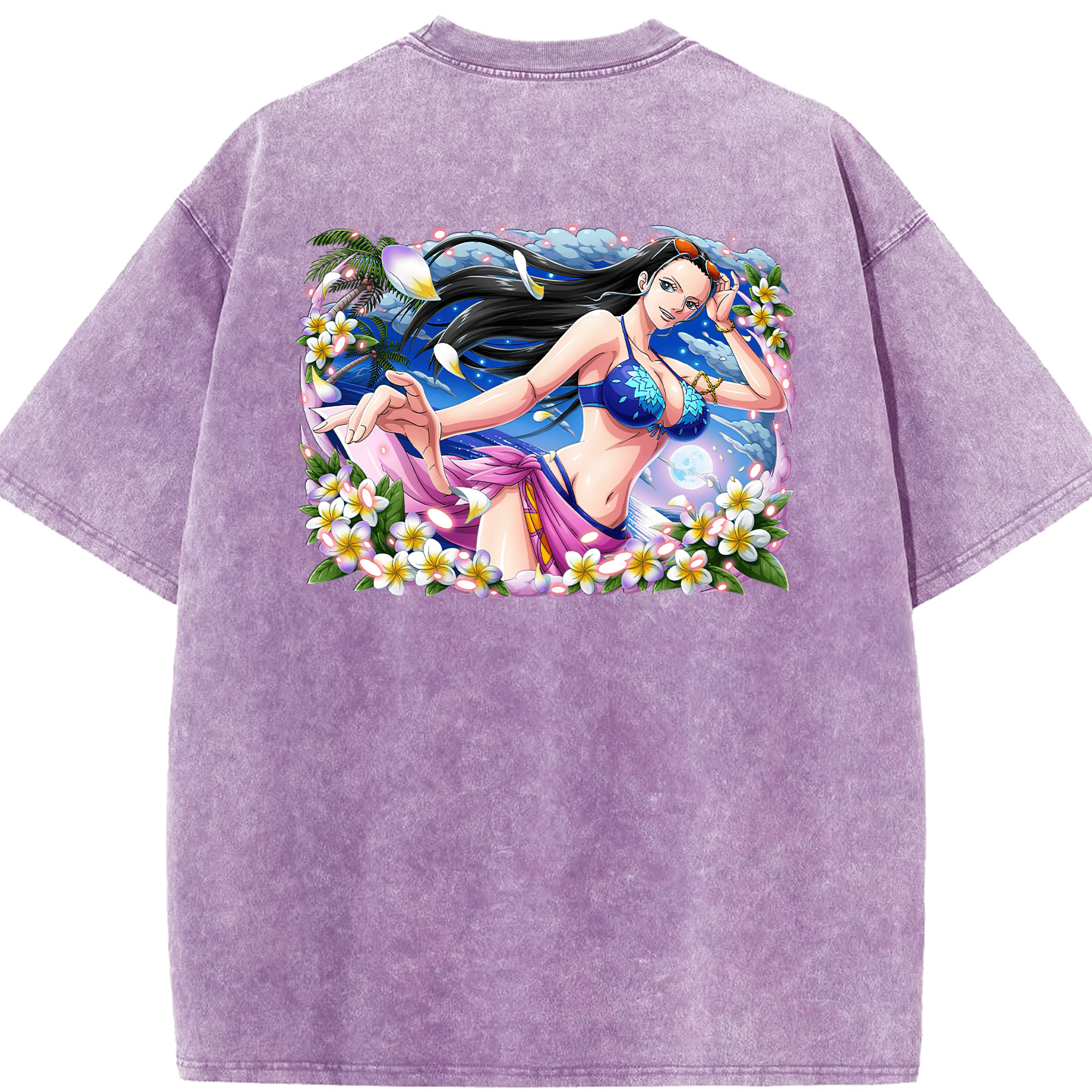 ワンピース ニコ・ロビン ONE PIECE Nico Robin 綿100% ヴィンテージ風 半袖Tシャツ（背面プリント）
