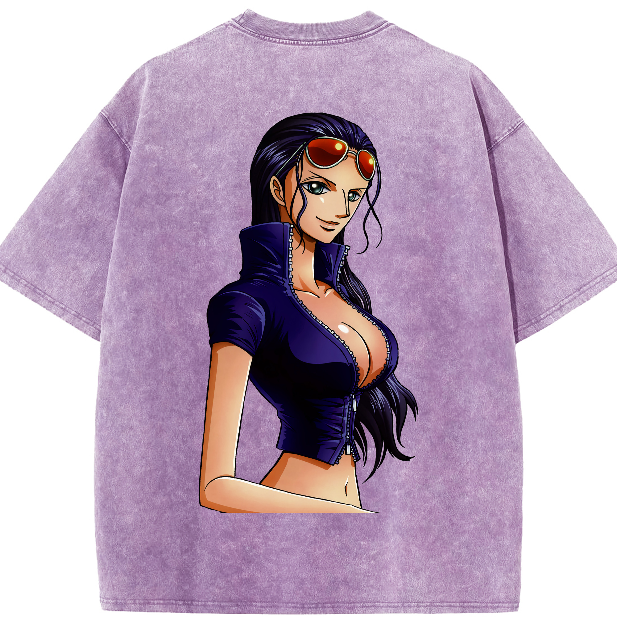 ワンピース ニコ・ロビン ONE PIECE Nico Robin 綿100% ヴィンテージ風 半袖Tシャツ（背面プリント）